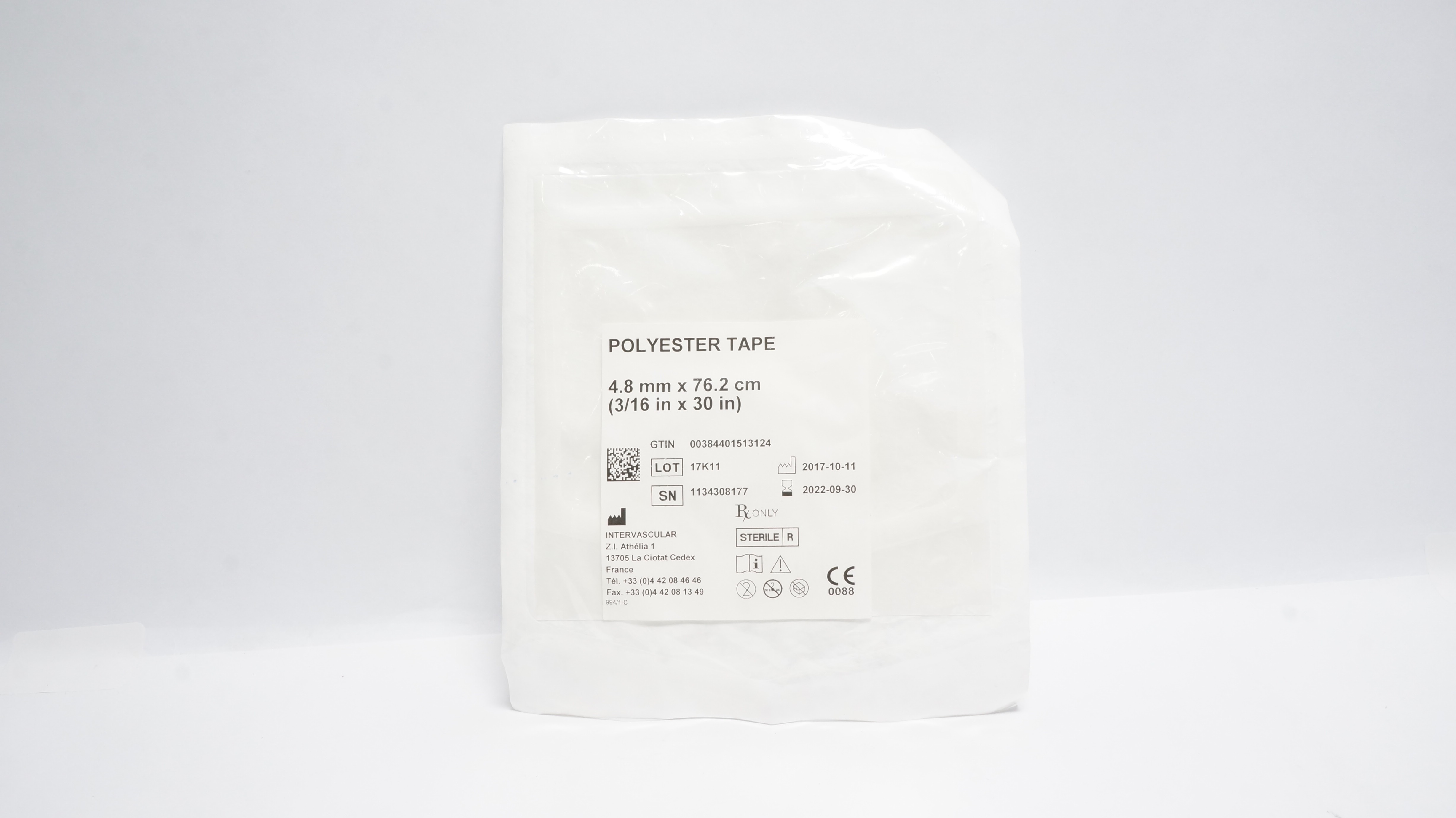 Intervascular Polyester Tape 3/16In x 30In (x)