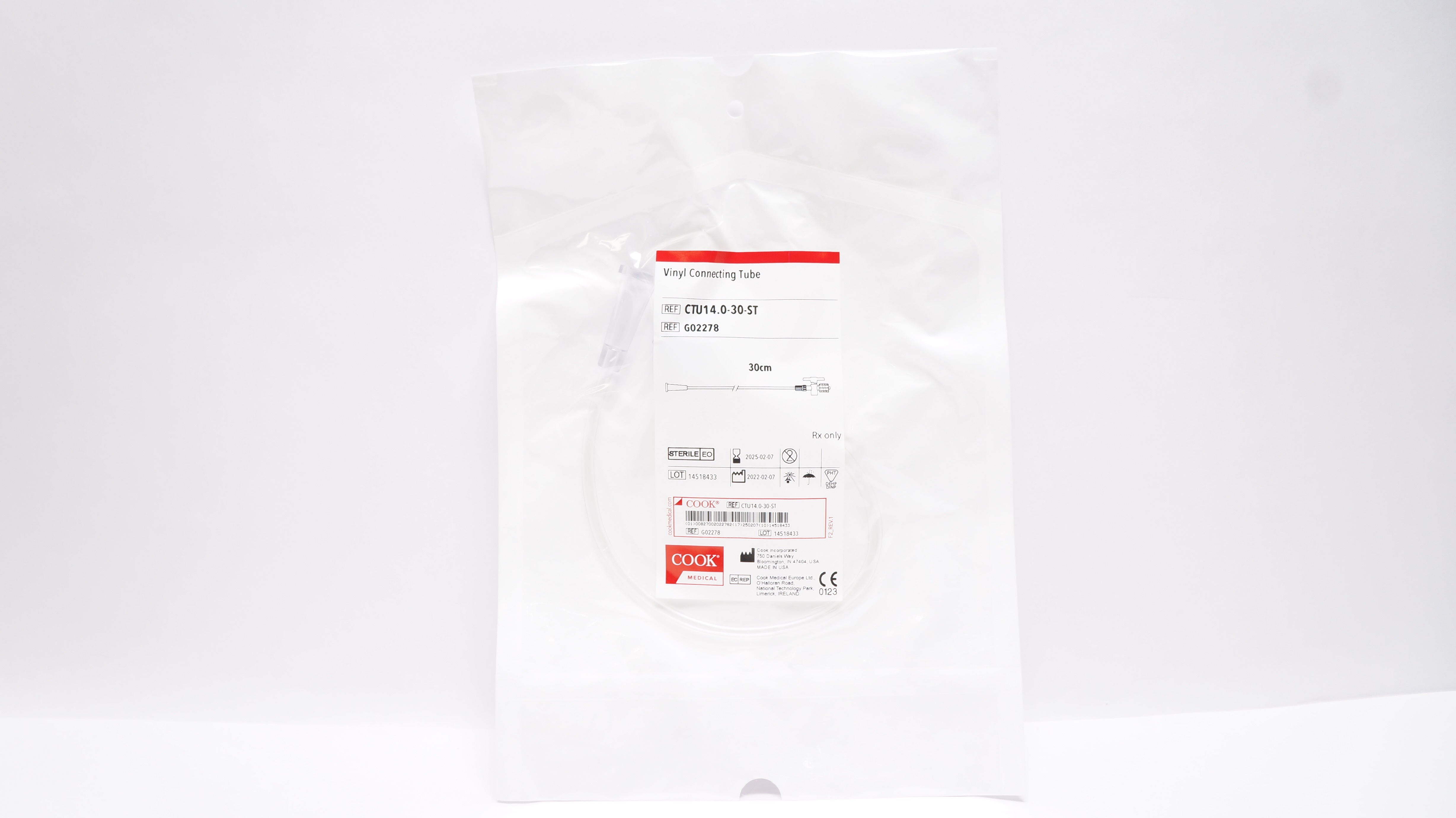 Cook Medical G02278 Vinyl Connecting Tube 30 cm