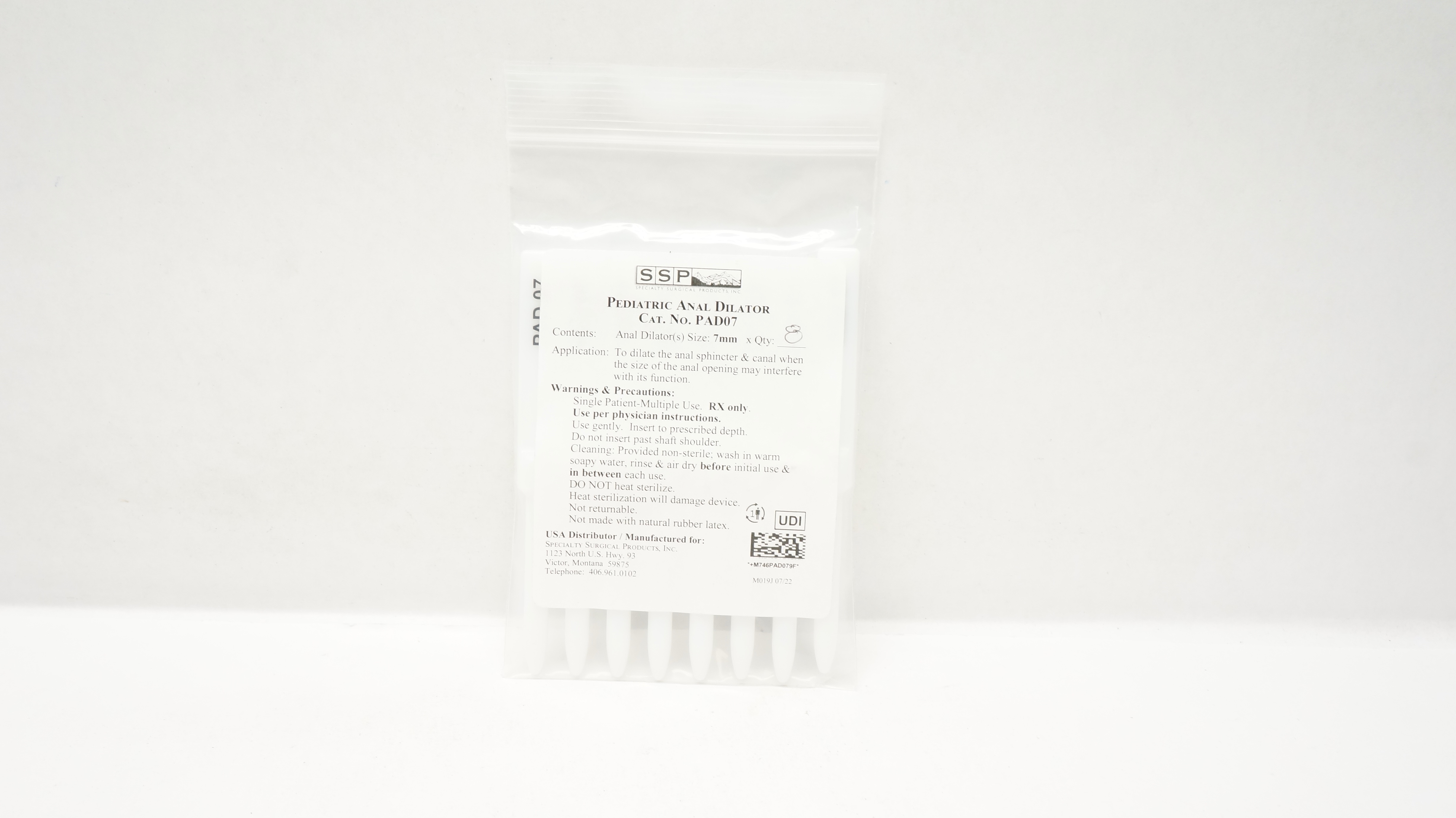 Speciality Surgica Pediatric PAD07 Anal Dilator(s) Size 7mm - Pack of 8
