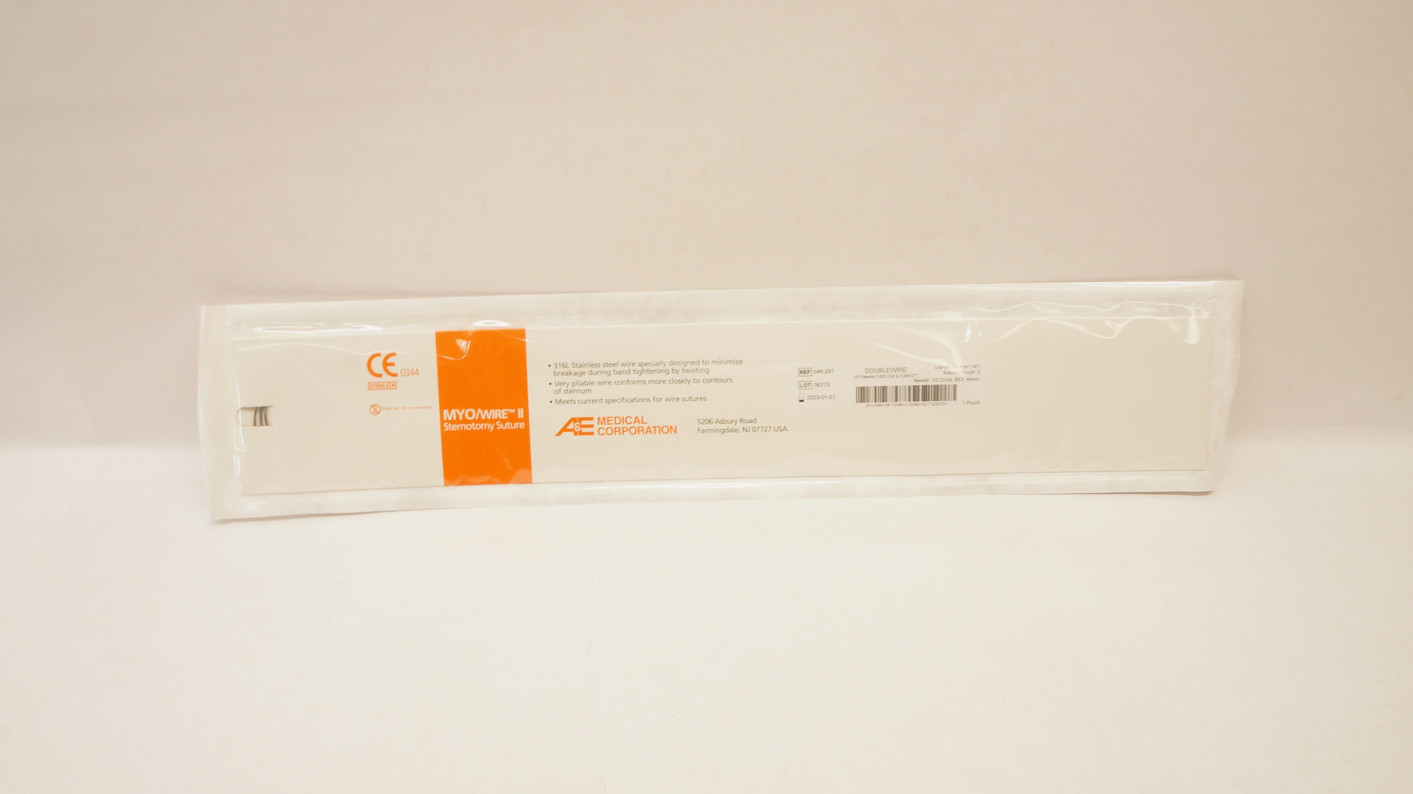A&E Medical 046-297 MYO/WIRE II Sternotomy Stre Kit Stainless Steel(x)- pack of 3