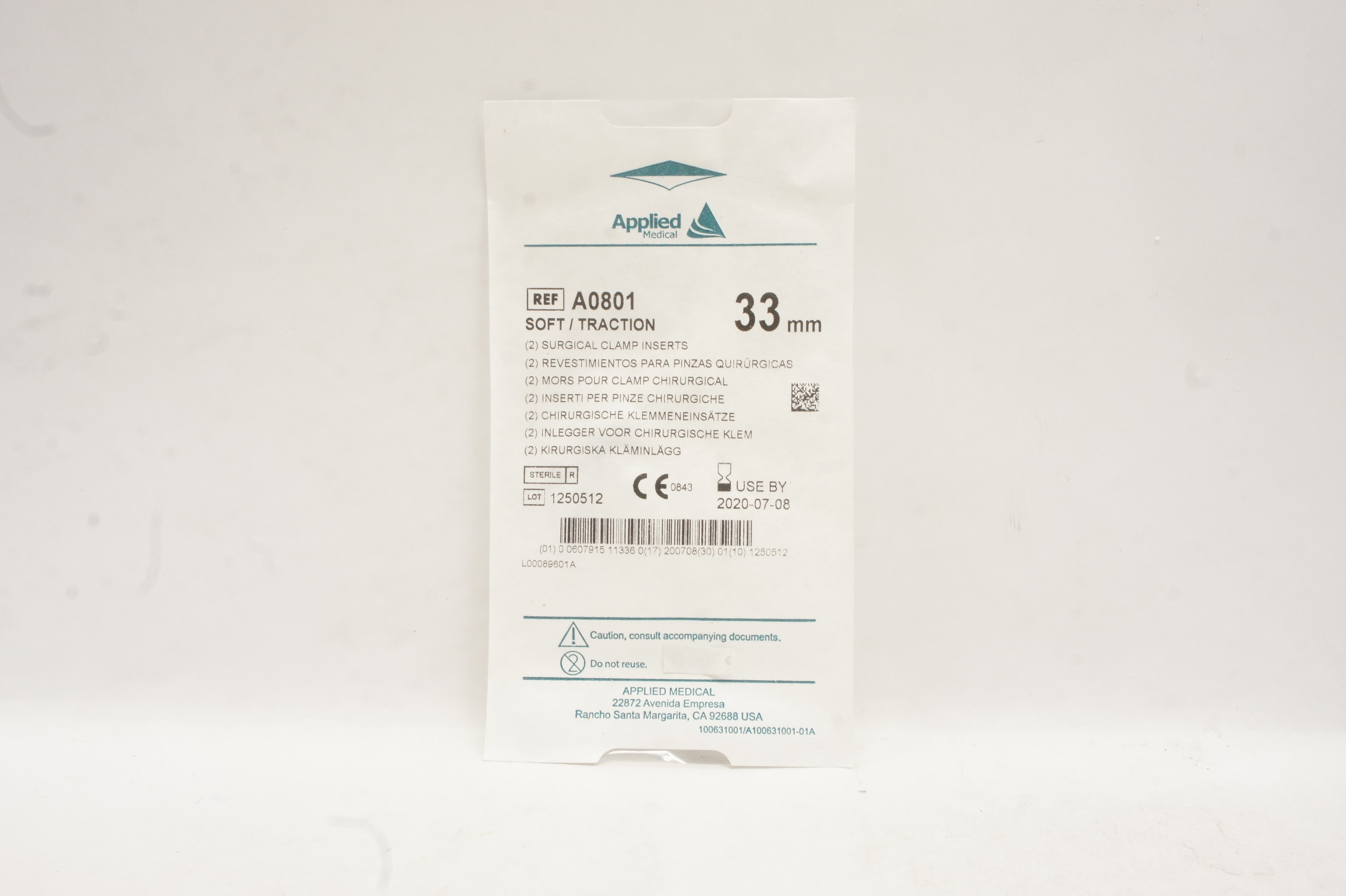 Applied Medical A0801 Soft/Traction Surgical Clamp Inserts 33mm - Pack of 2 (x)