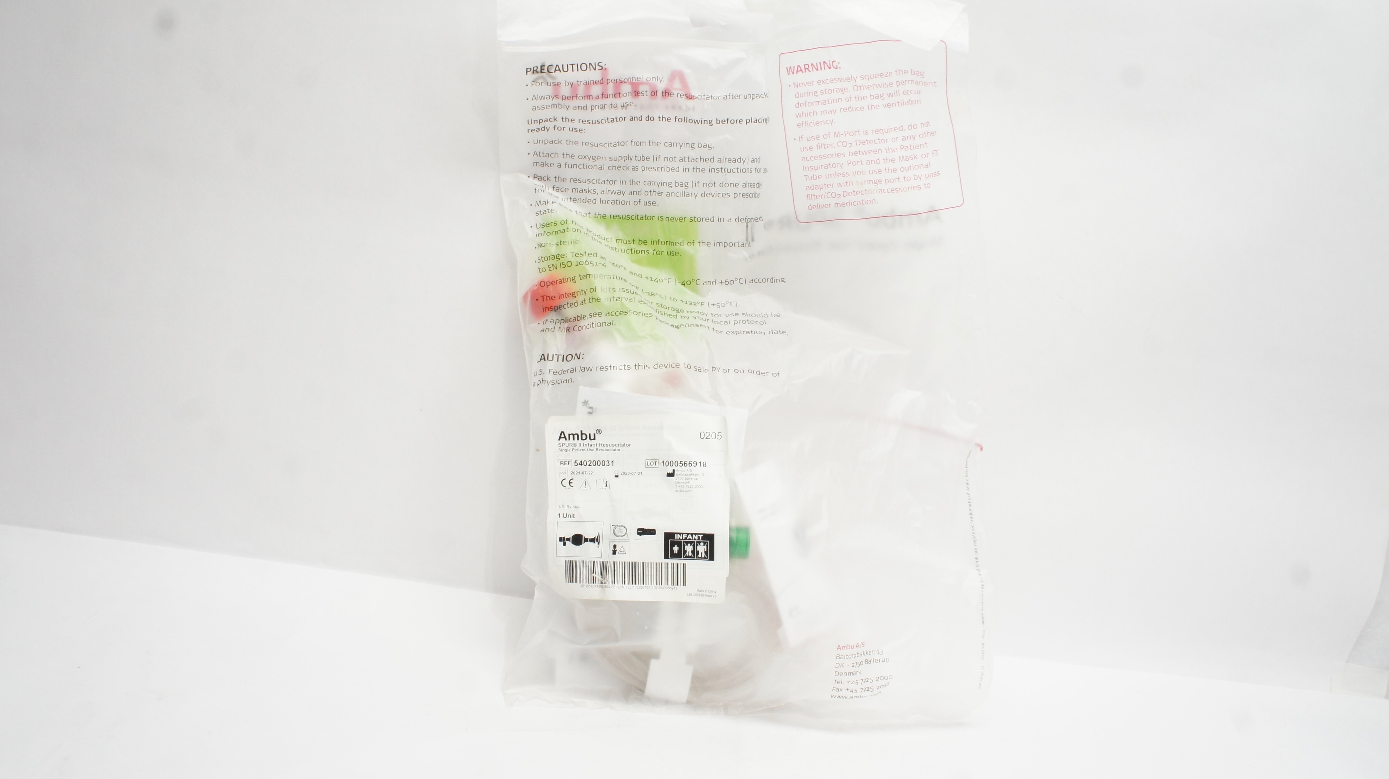 AMBU 540200031 Spur II Infant Resuscitator (x)