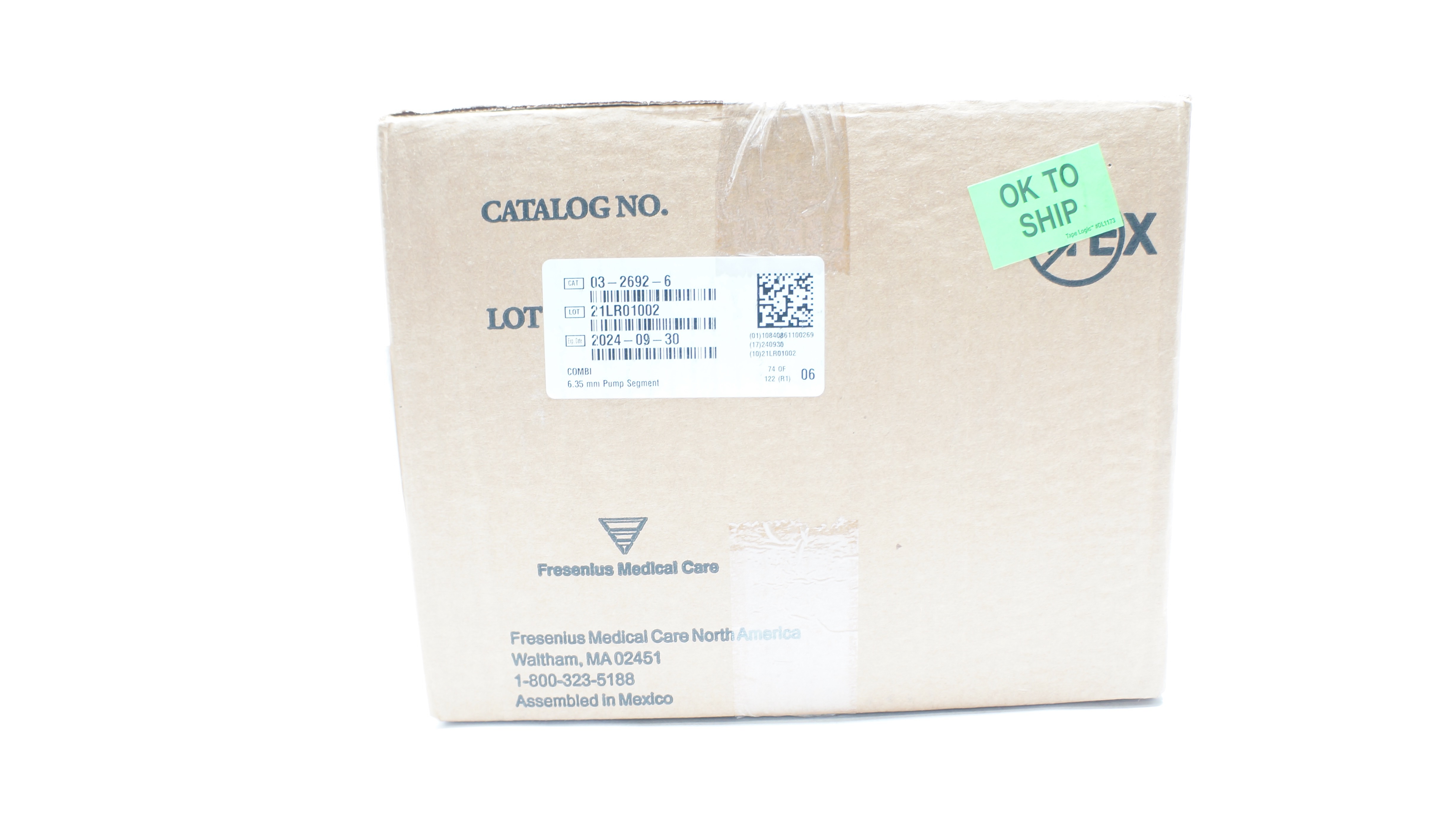 Fresenius 03-2692-6 Combi Hemodialysis Tubing Set 73ml x 6.35mm - Case of 12