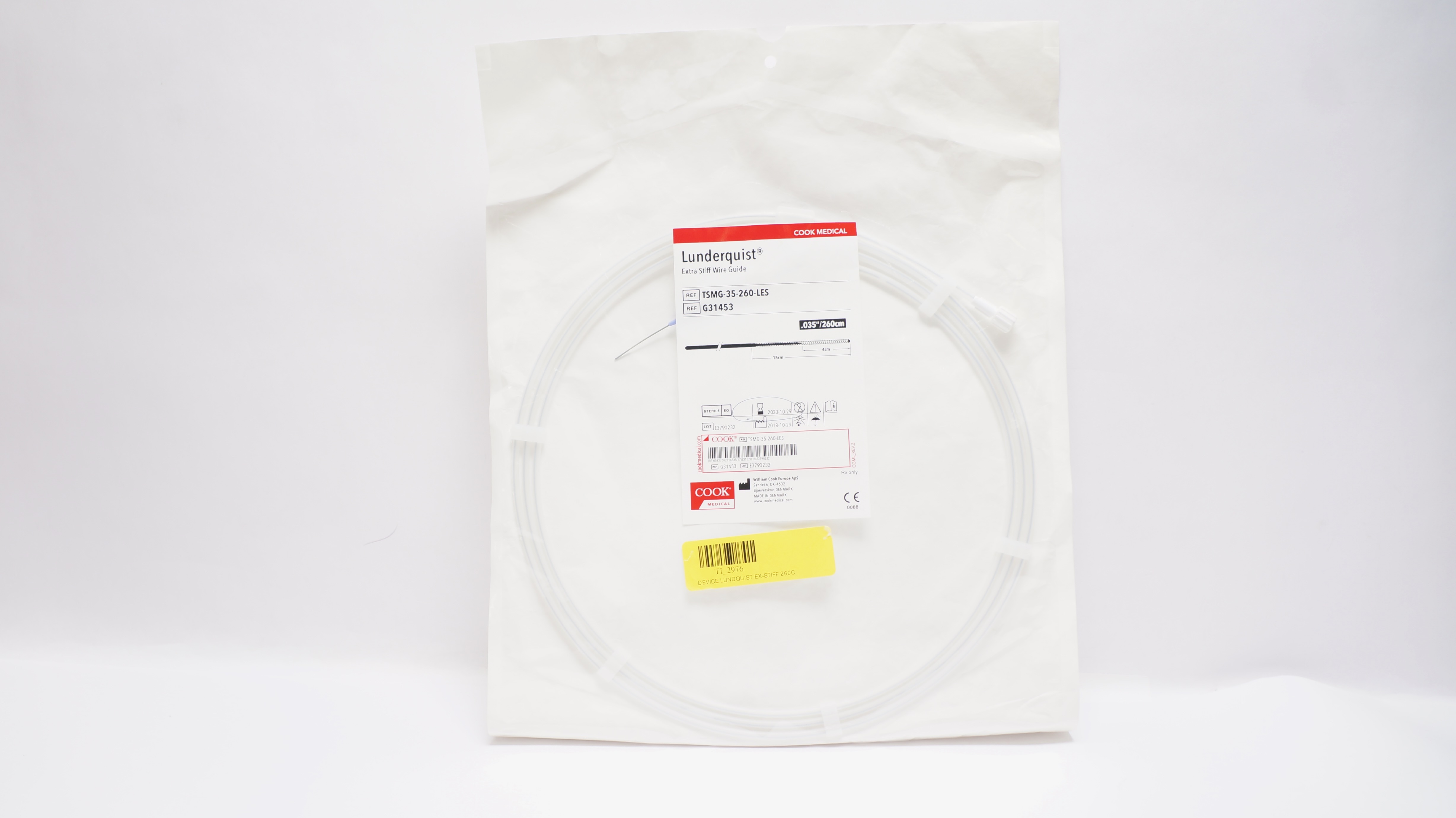 Cook Medical G31453 Lunderquist Extra Stiff Wire Guide 0.035inch/260cm (x)