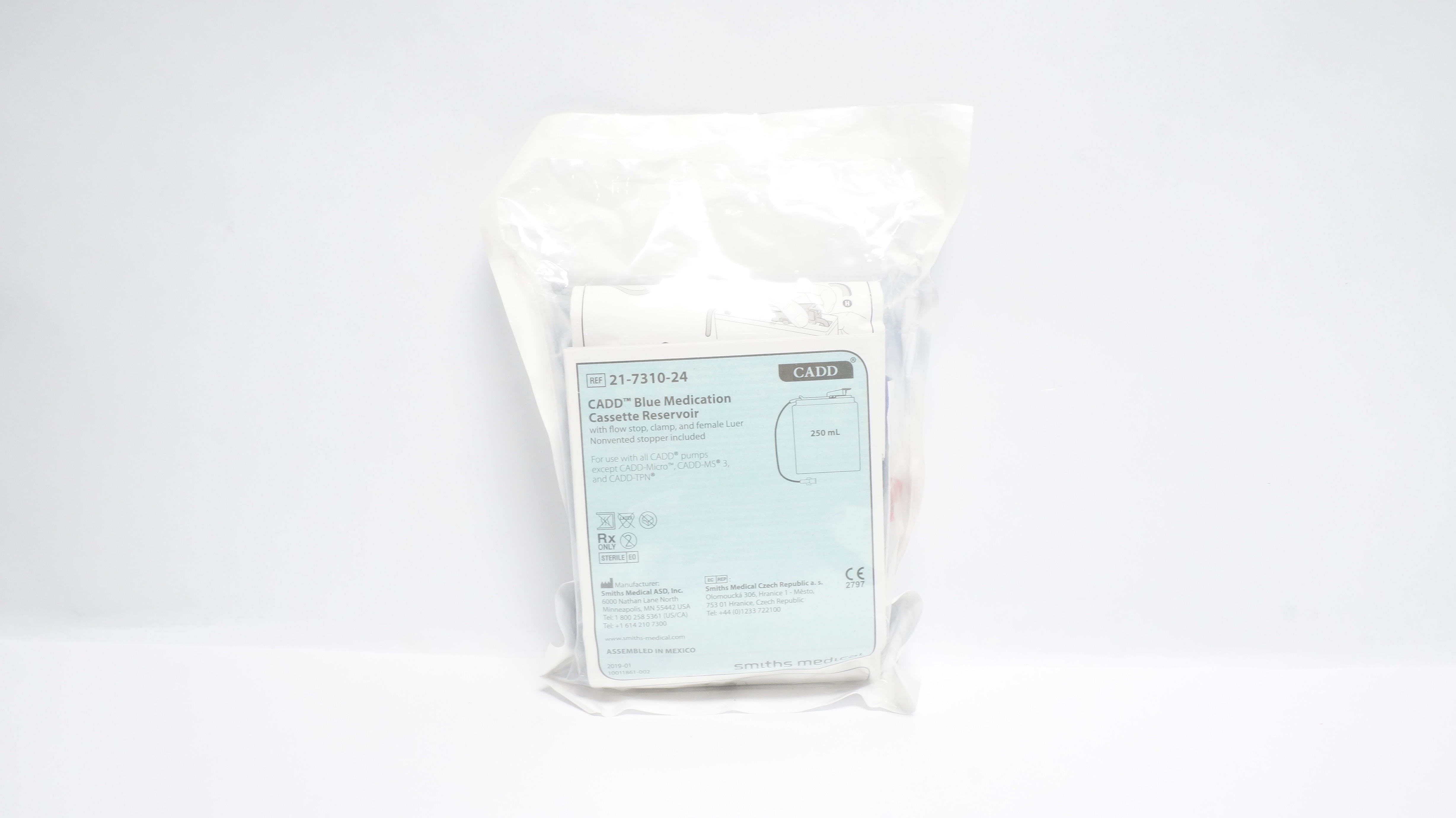 Smiths Medical 21-7310-24 Cassette Reservoir FFp, Blue 250mL