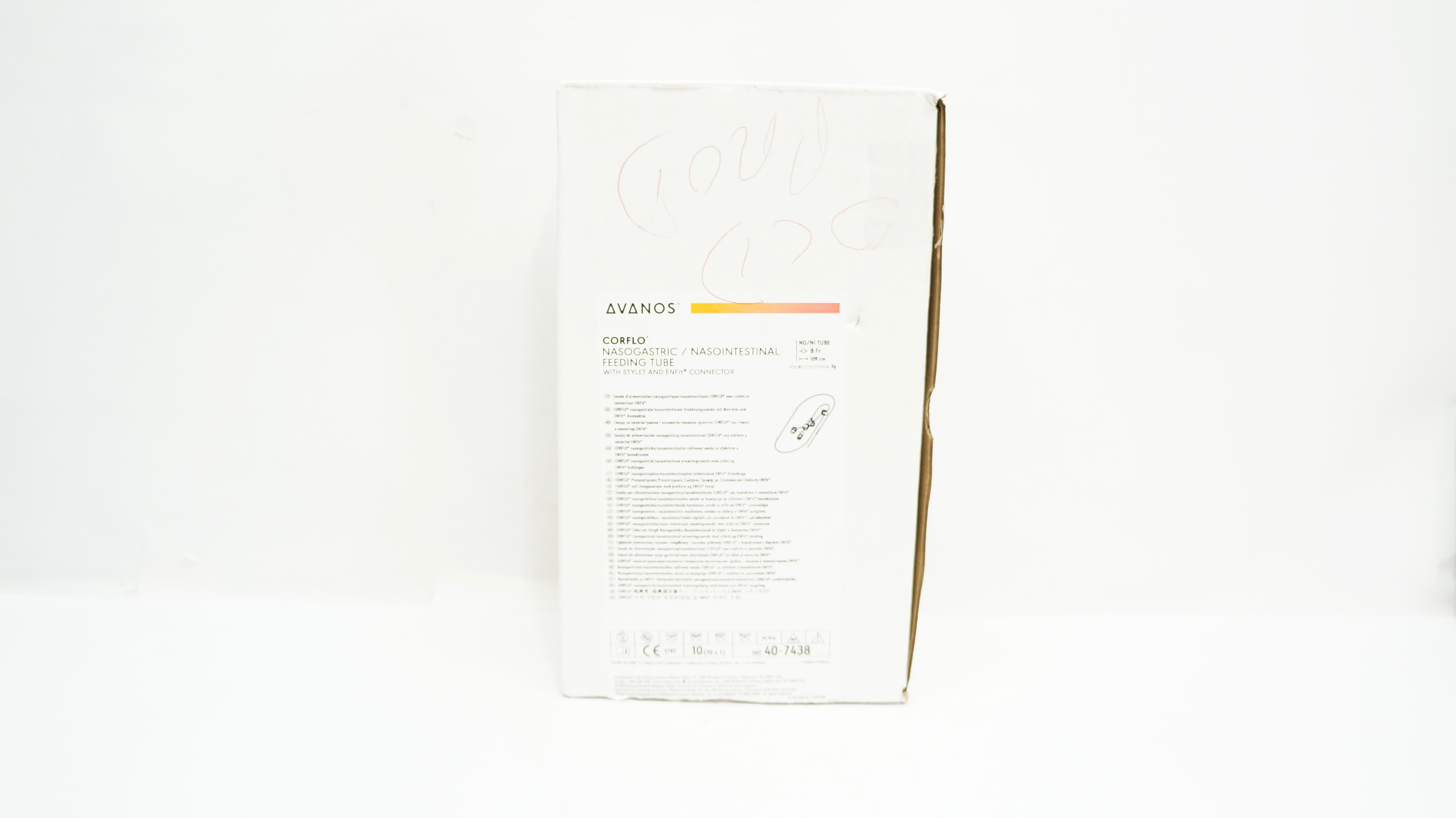 Avanos 40-7438 Nasogastric/Nasointestinal Feeding Tube 8Fr x 109cm - Box of 10