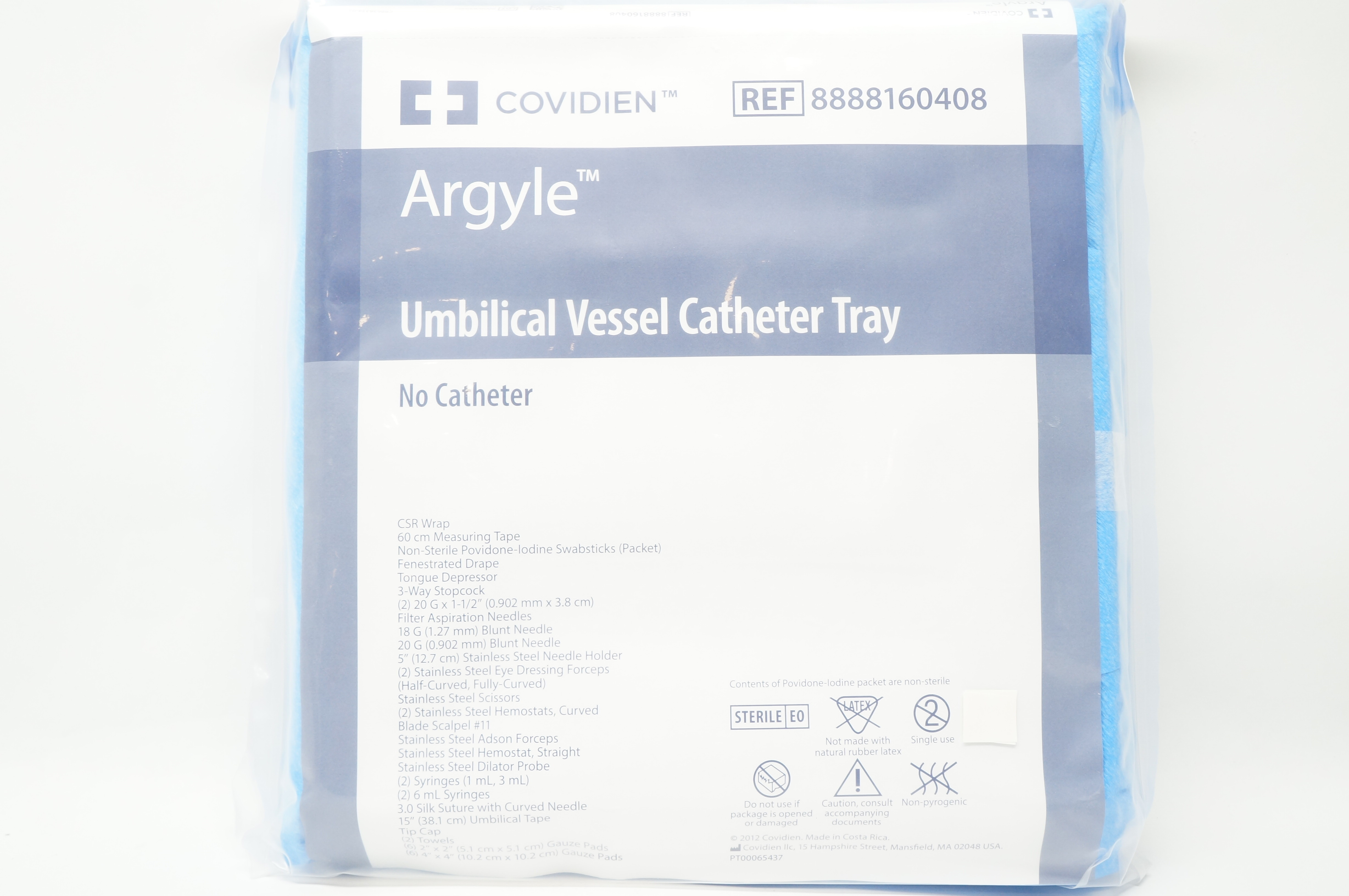 Covidien 8888160408 Argyle Umbilical Vessel Cath. Tray