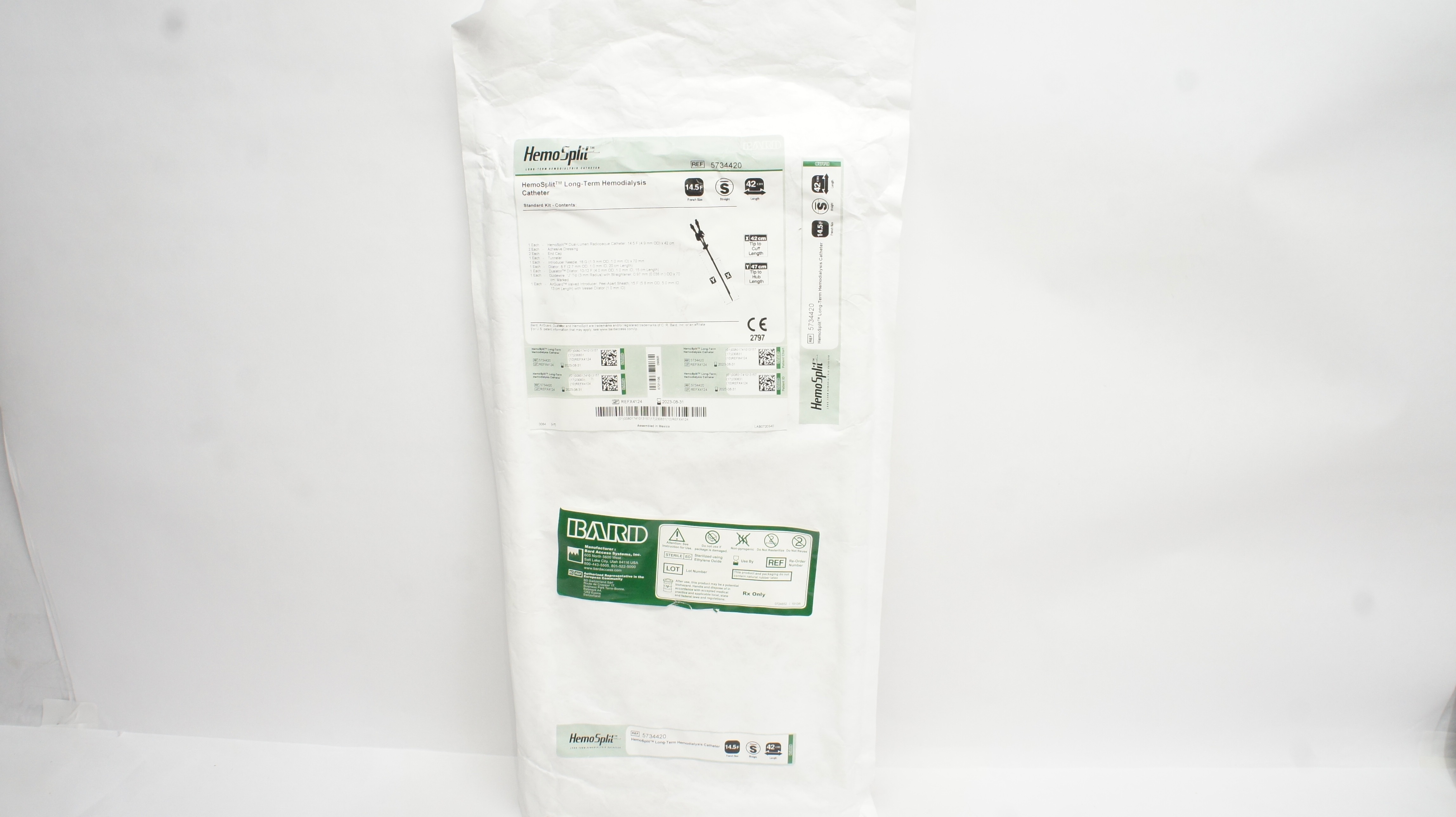 Bard 5734420 HemoSplit Long-Term Hemodialysis Cath. 14.5F. Straight 42cm (x)