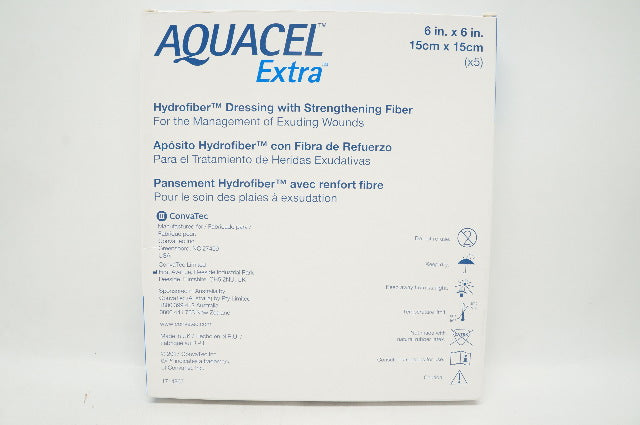 ConvaTec 420673 Aquacel Extra Hydrofiber Dressing 6inch x 6inch - Box of 5
