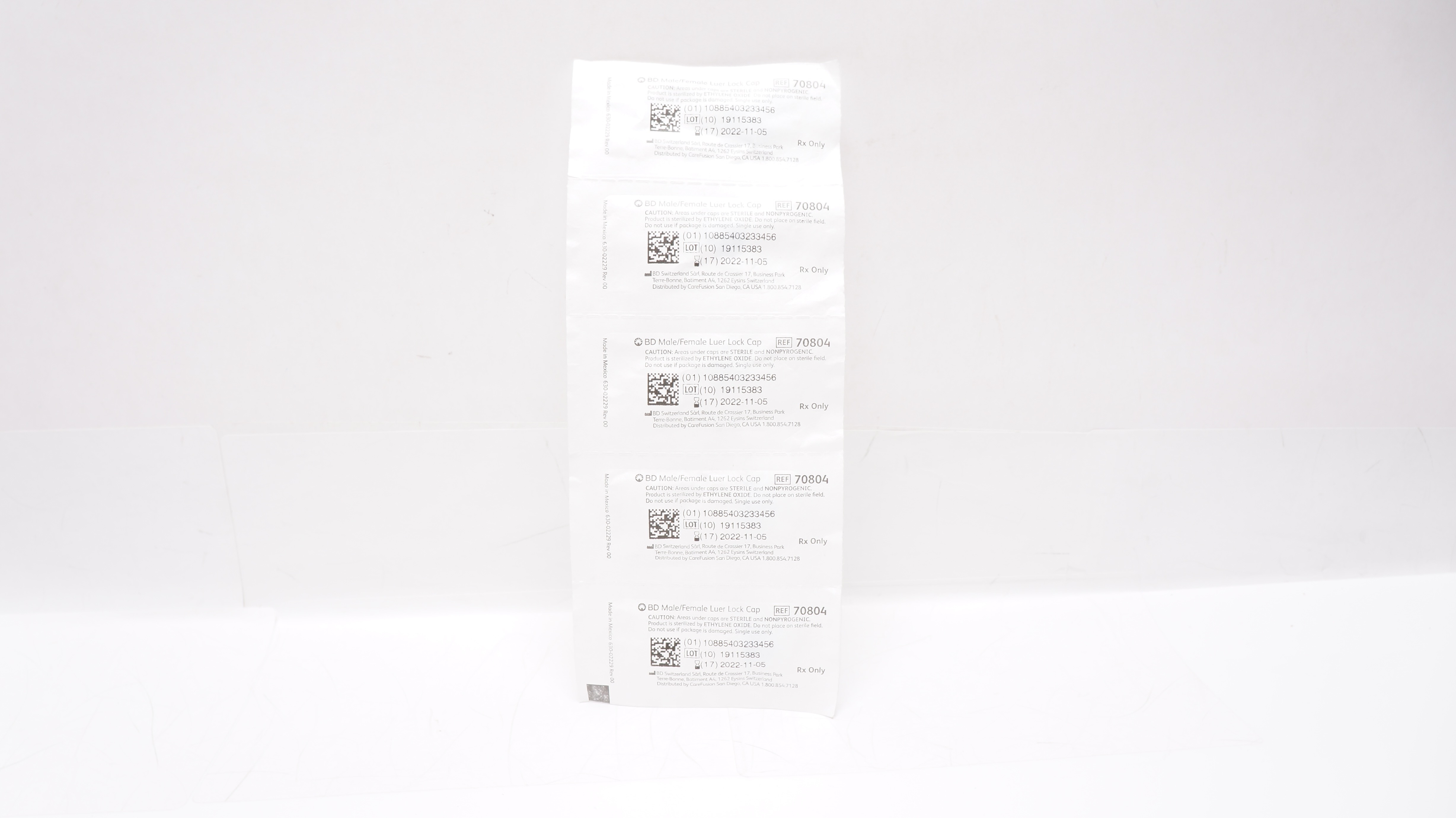 BD 70804 Male/Female Luer Lock Cap - Pack of 5 (x)