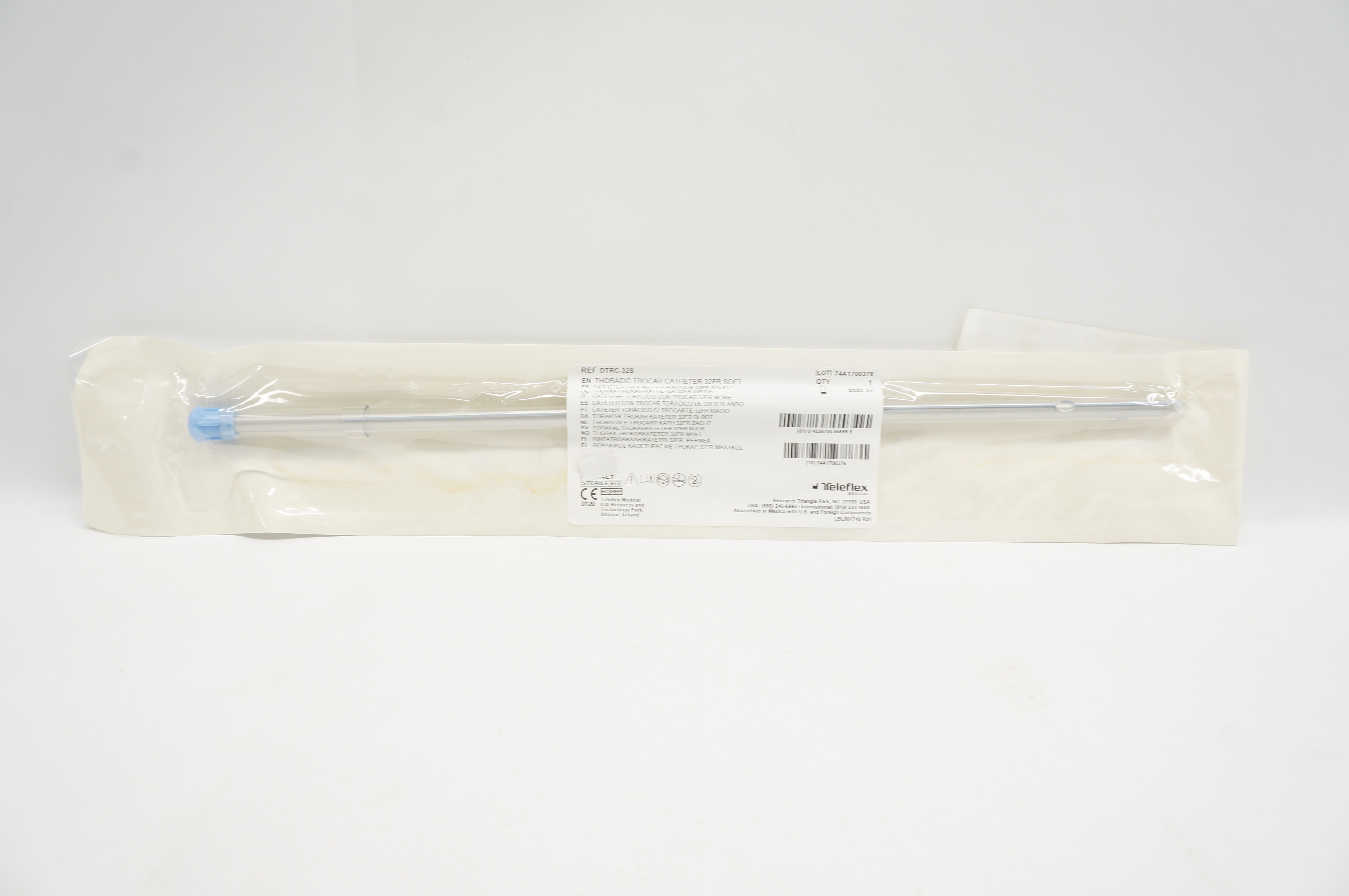 Teleflex DTRC-32S Thoracic Trocar Cath. 32 FR. Soft (x)