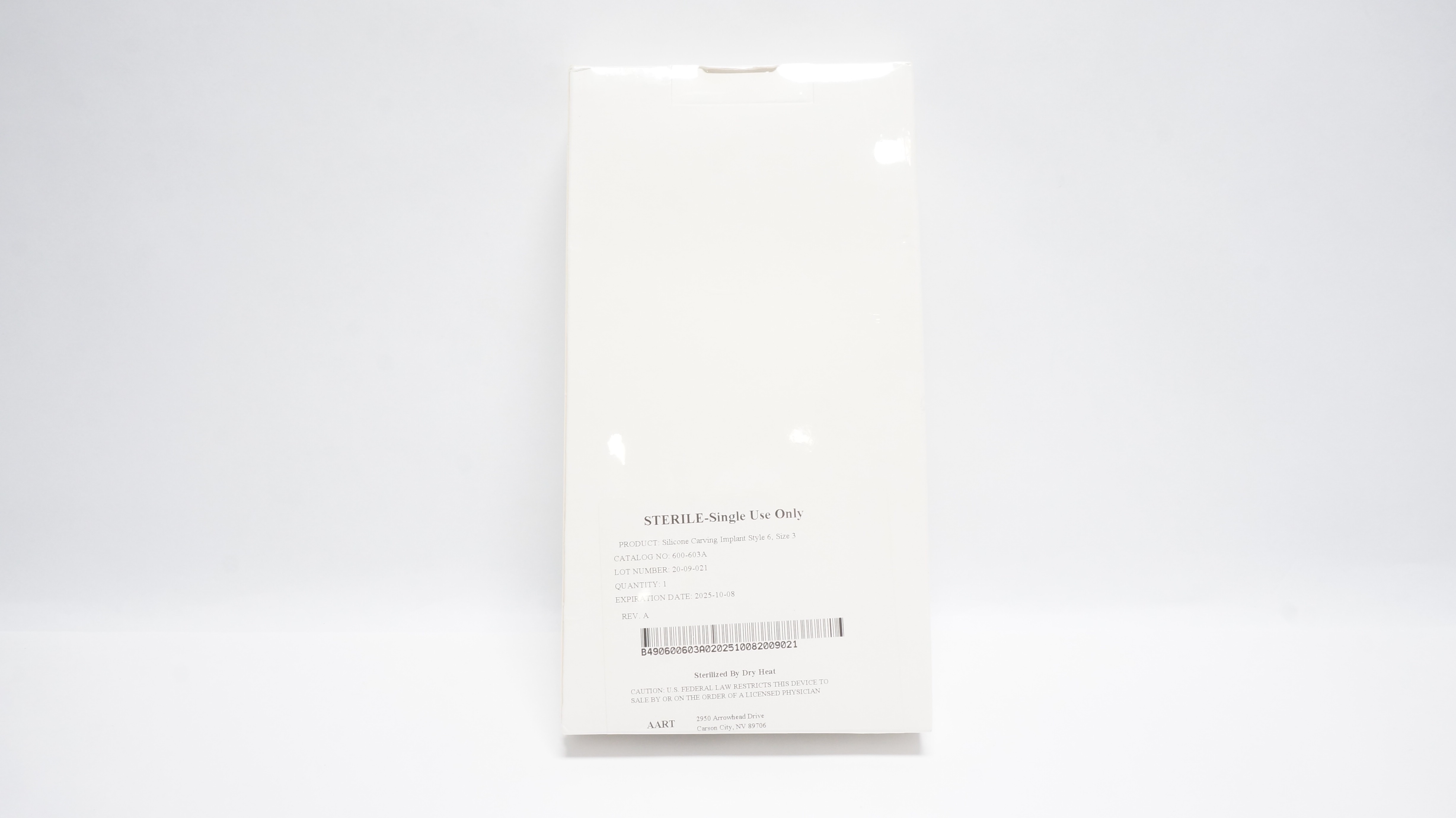 600-603A Silicone Carving Implant Style 6, Size 3 (x)