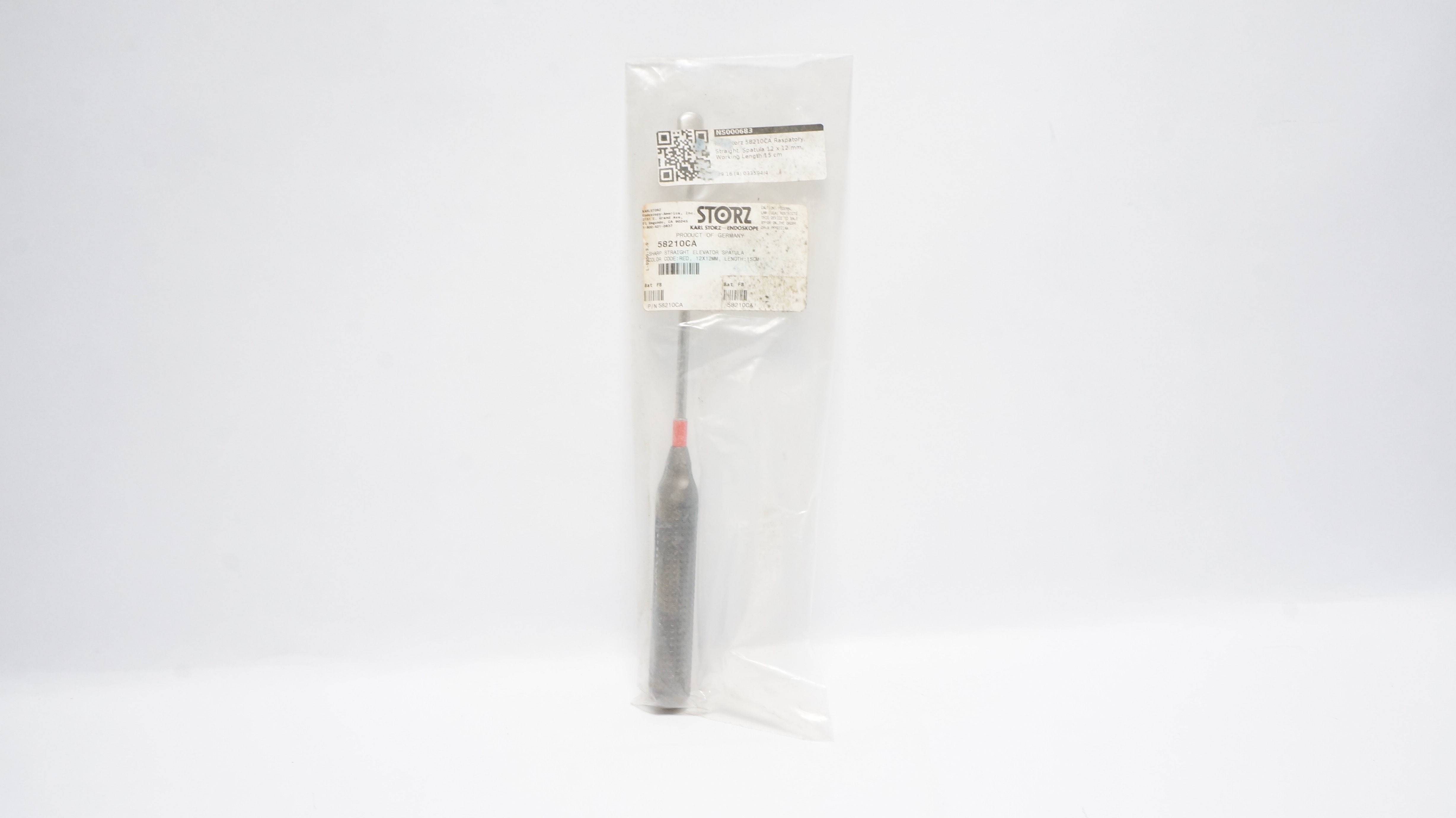 Karl Storz Endoscope 58210CA Sharp Straight Elevator Spatula, Red, 12x12mm,15cm