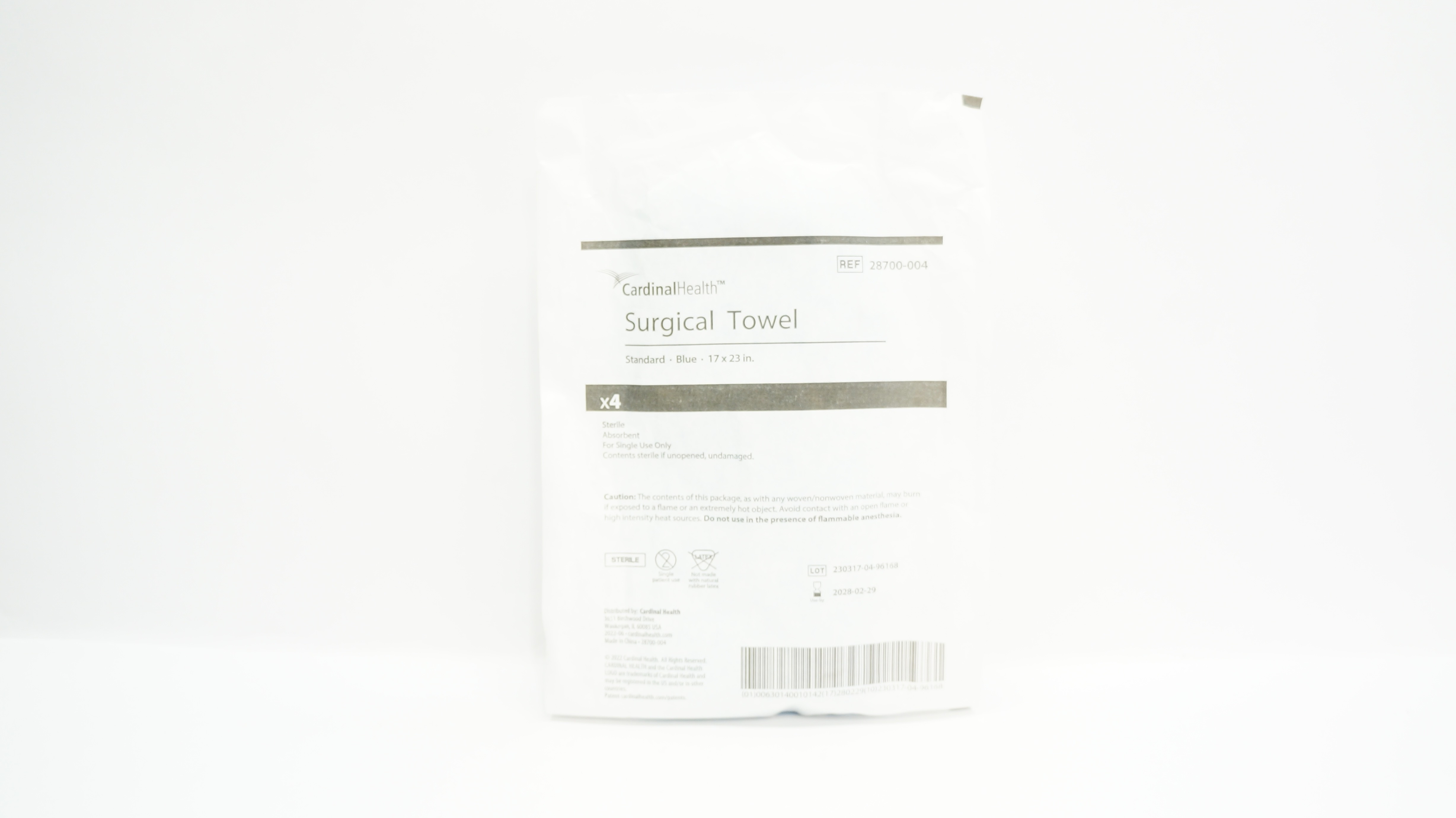 Cardinal Health 28700-004 Surgical Towel Standard,Blue,17 x 23In Pack of 4