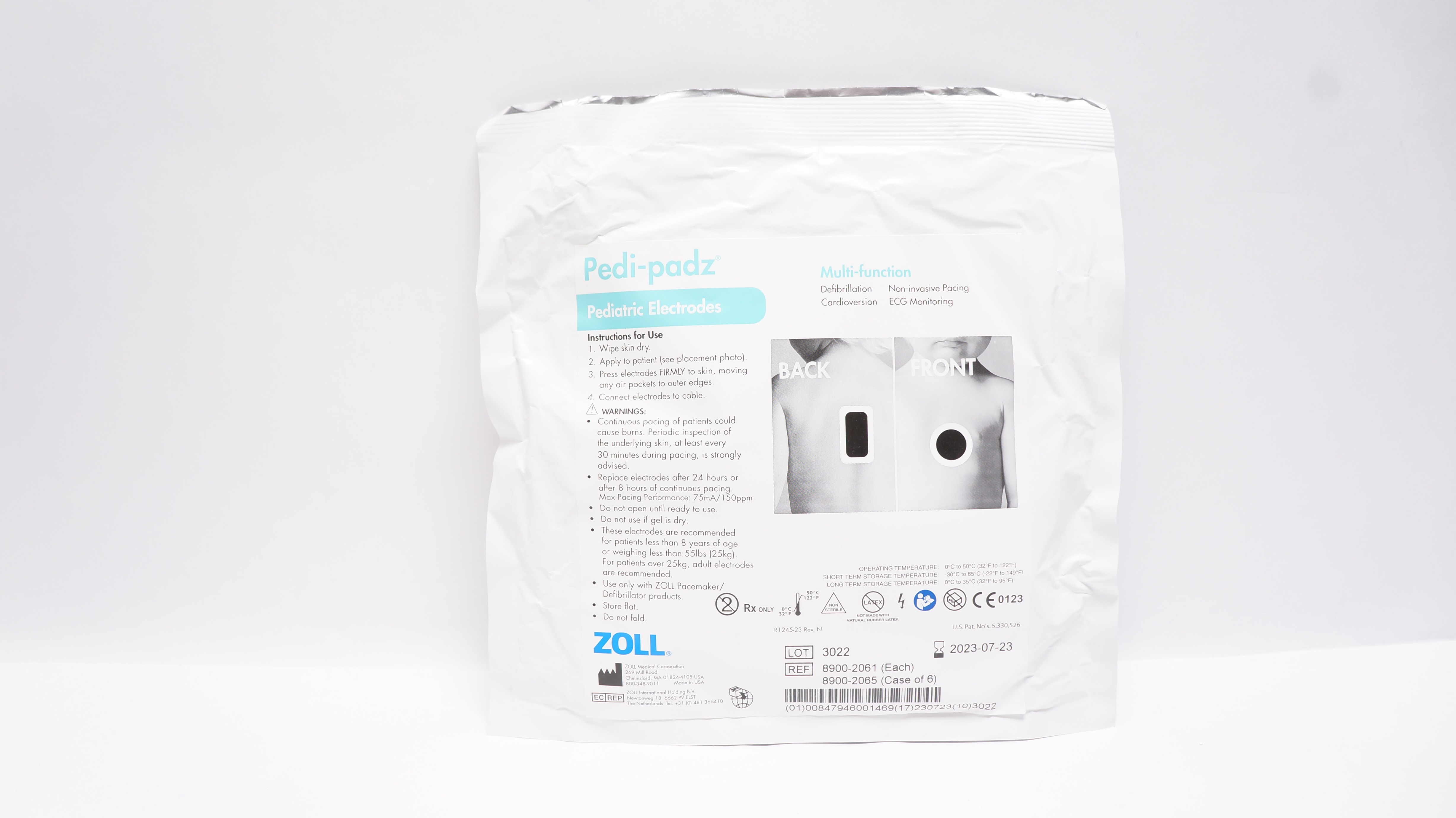 Zoll 8900-2061 Pedi-padz Multi-Function Pediatric Electrodes > 8Years >55lbs (x)