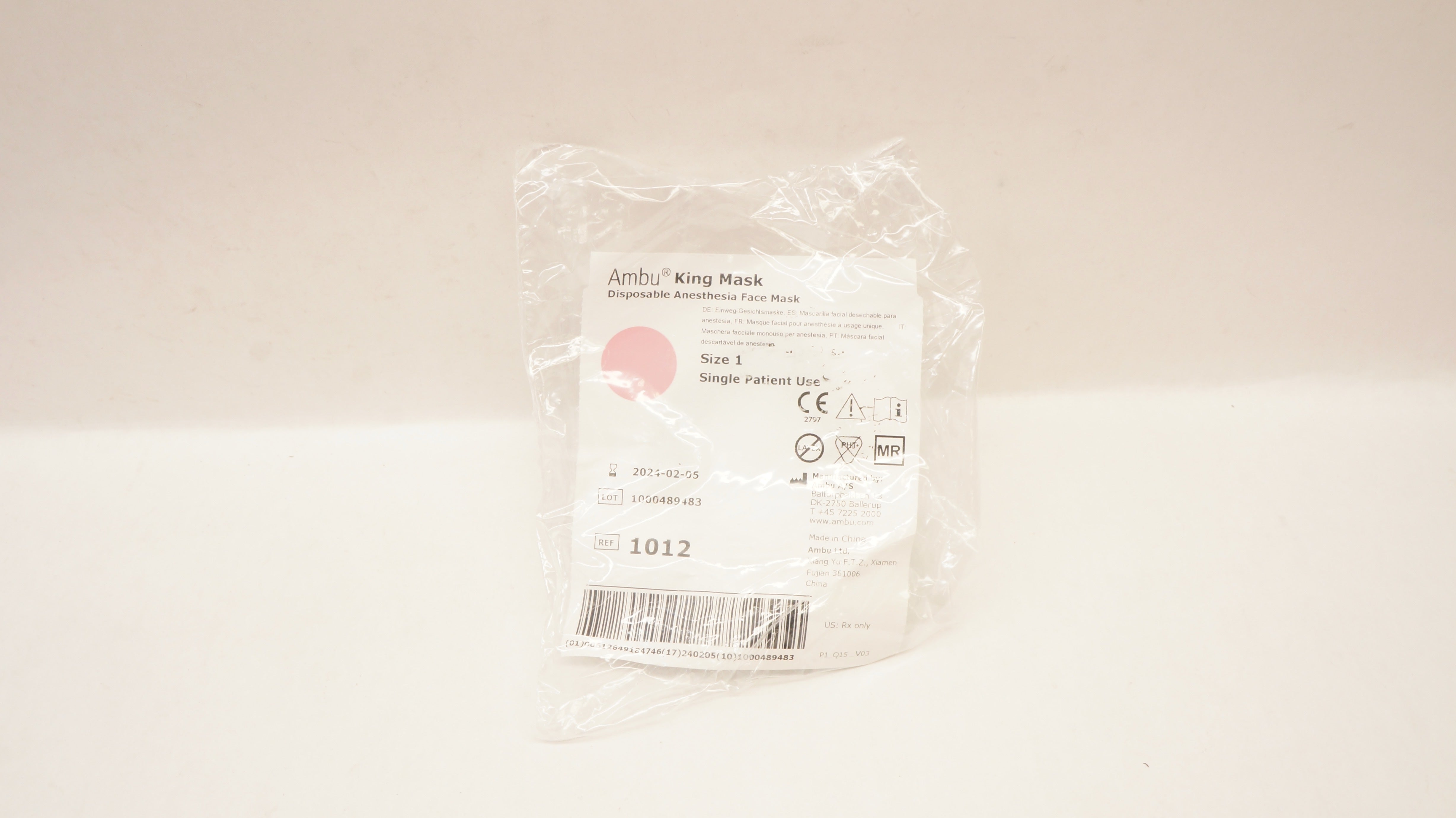 AMBU 1012 King Disposable Anesthesia Face Mask Size 1