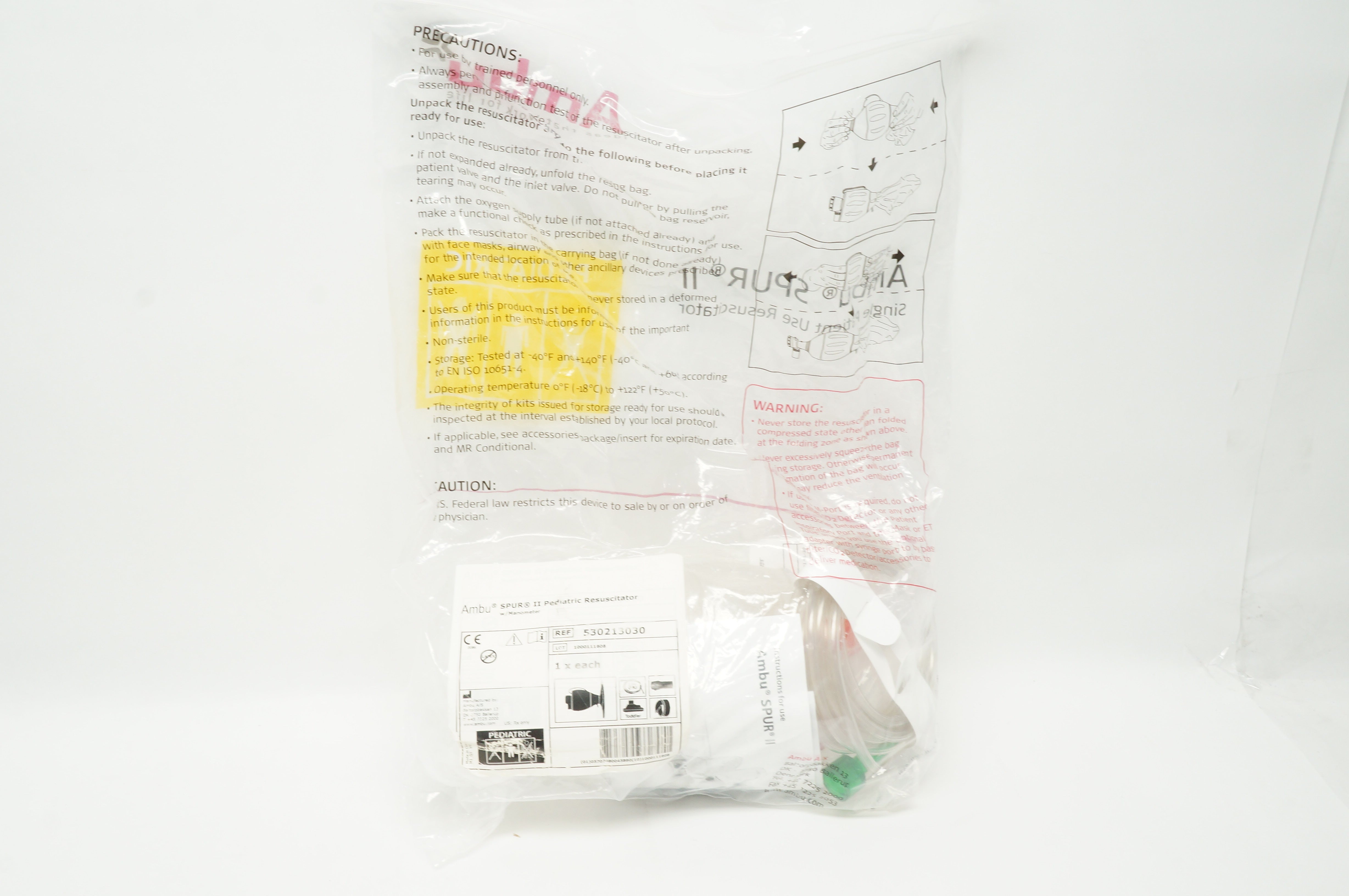 Ambu 530213030 SPUR II Pediatric Resuscitator w/Manometer (x)