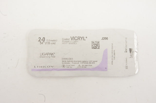 Ethicon J206 2-0 Coated VICRYL, Ligapak Dispensing Reel, 54inch