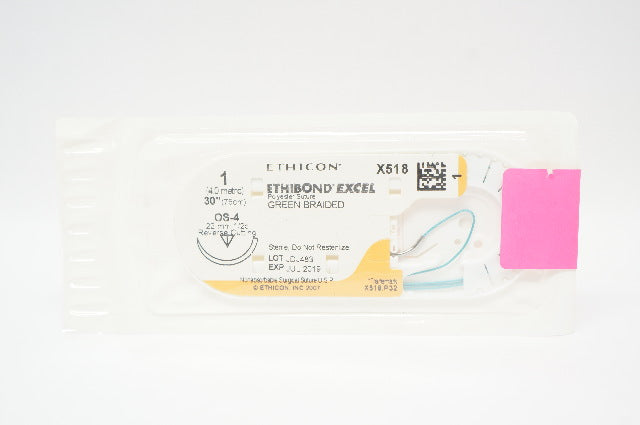 Ethicon X518 1 Ethibond Excel Stre OS-4 22mm 1/2c Reverse Cutting 30inch (x)