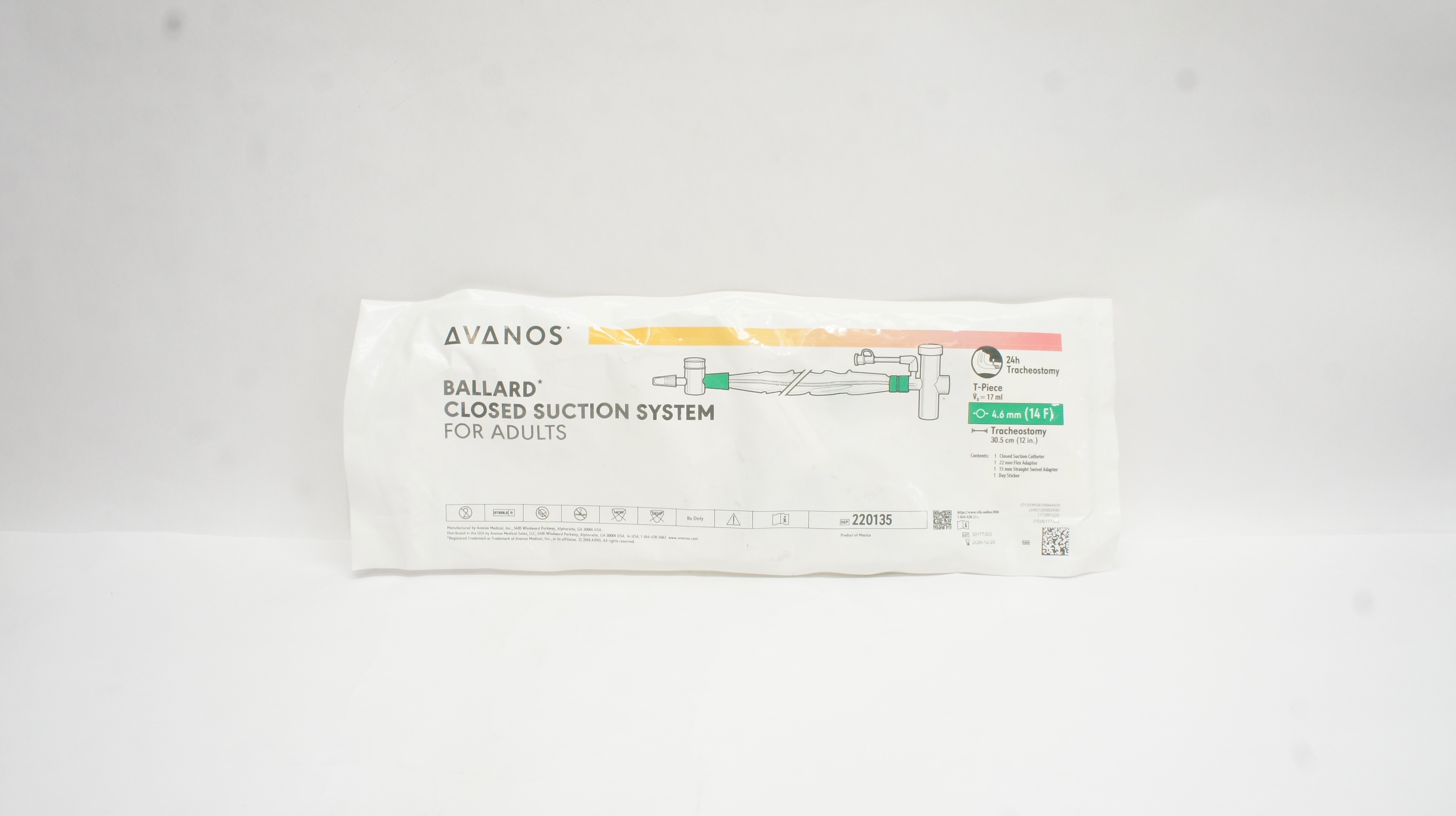 Avanos 220135 Ballard Closed Suction System, Adult 14F x 12inch