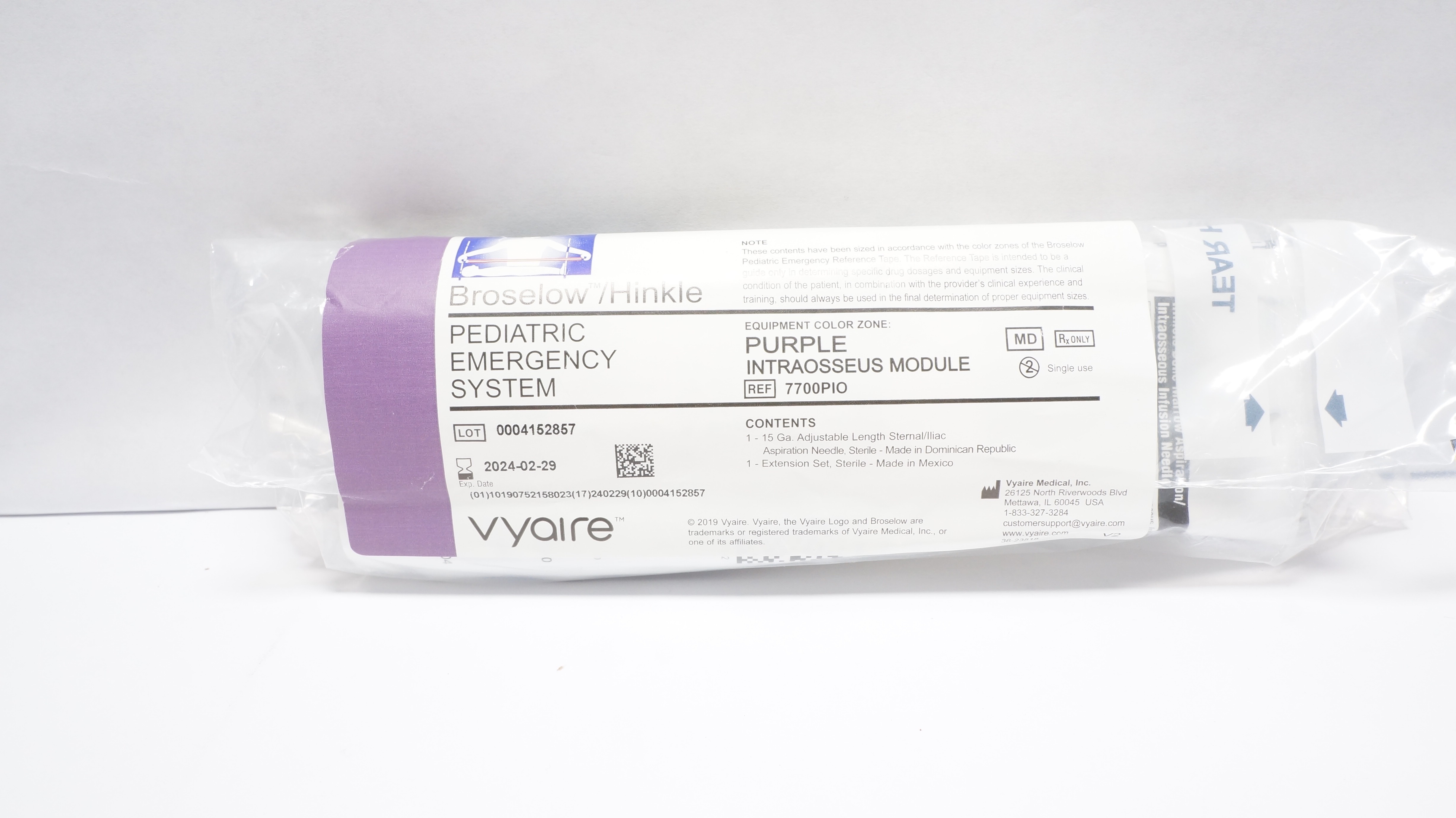 Vyaire 7700PIO Pediatric Emergency System Purple, Intraosseus Module (x)
