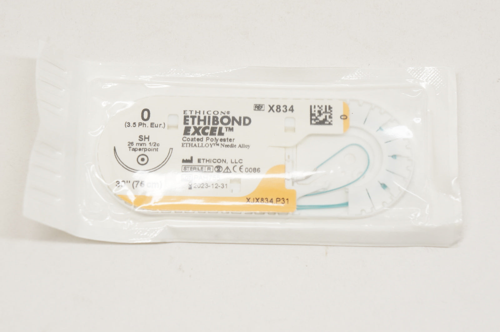 Ethicon X834 0 ETHIBOND EXCEL, SH, 26mm 1/2c Taper, 30inch