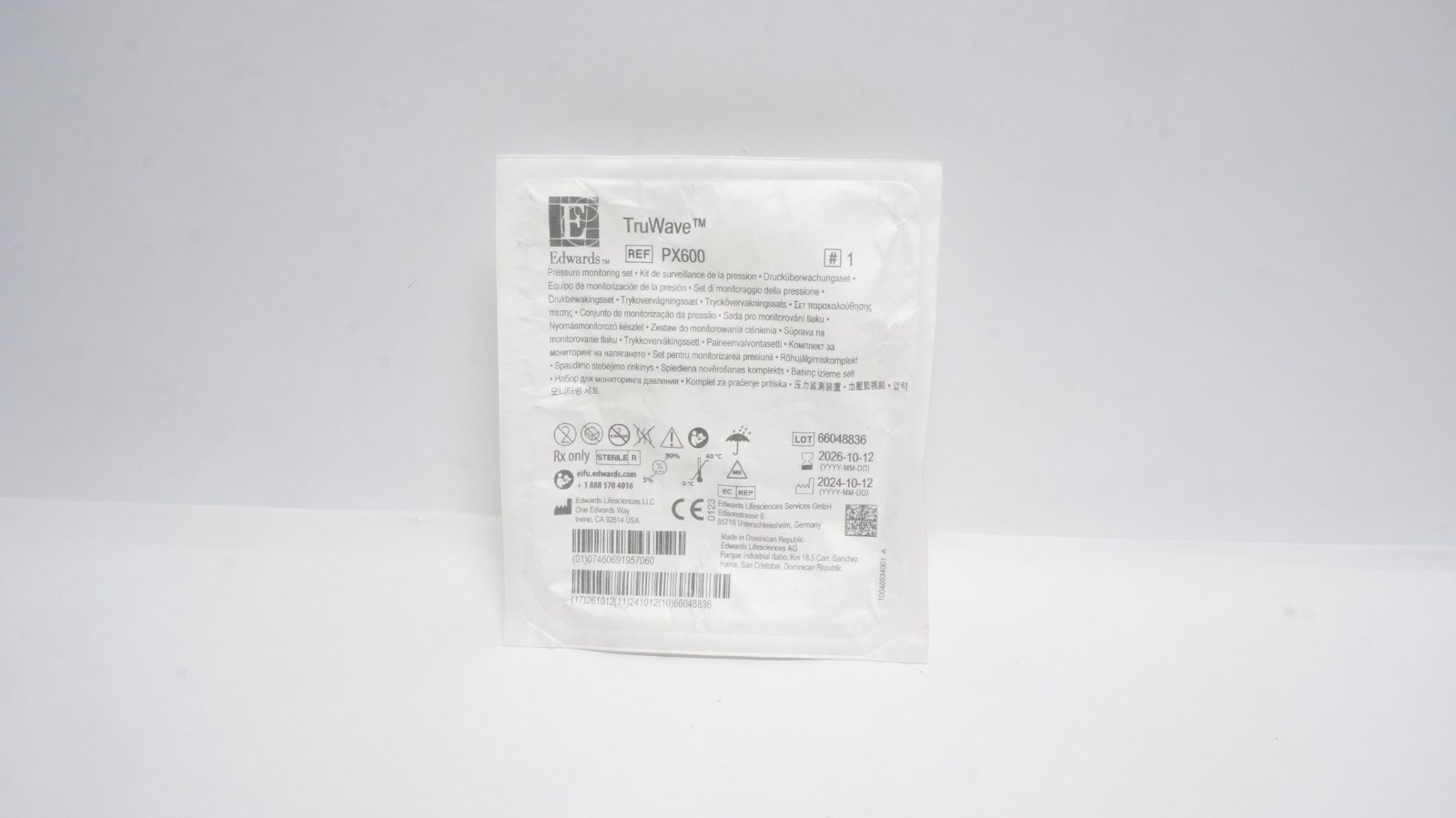 Edwards TruWave PX600 Pressure Monitoring Set #1