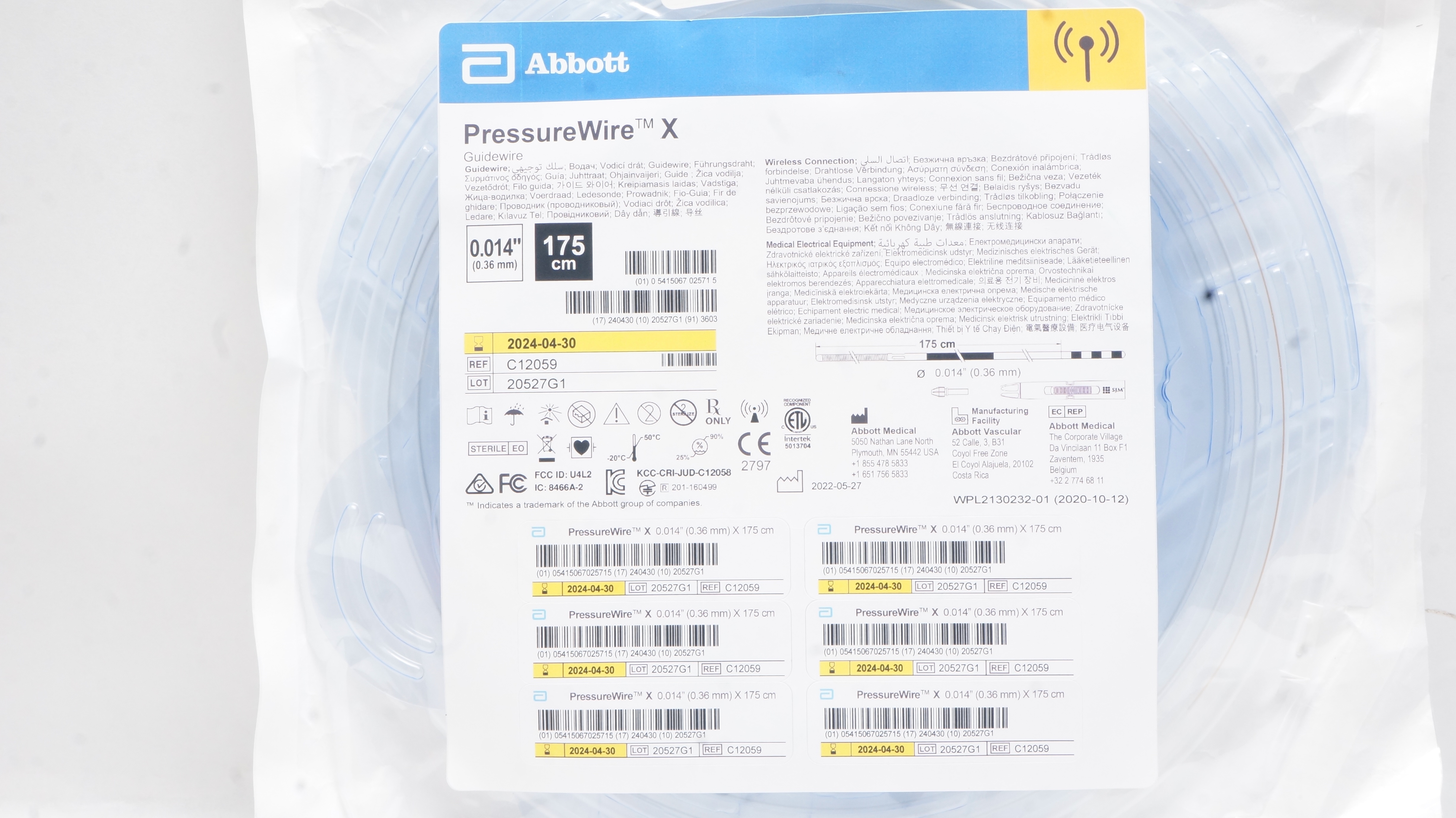 Abbott C12059 PressureWire X Guidewire 0.014inch x 175cm (x)