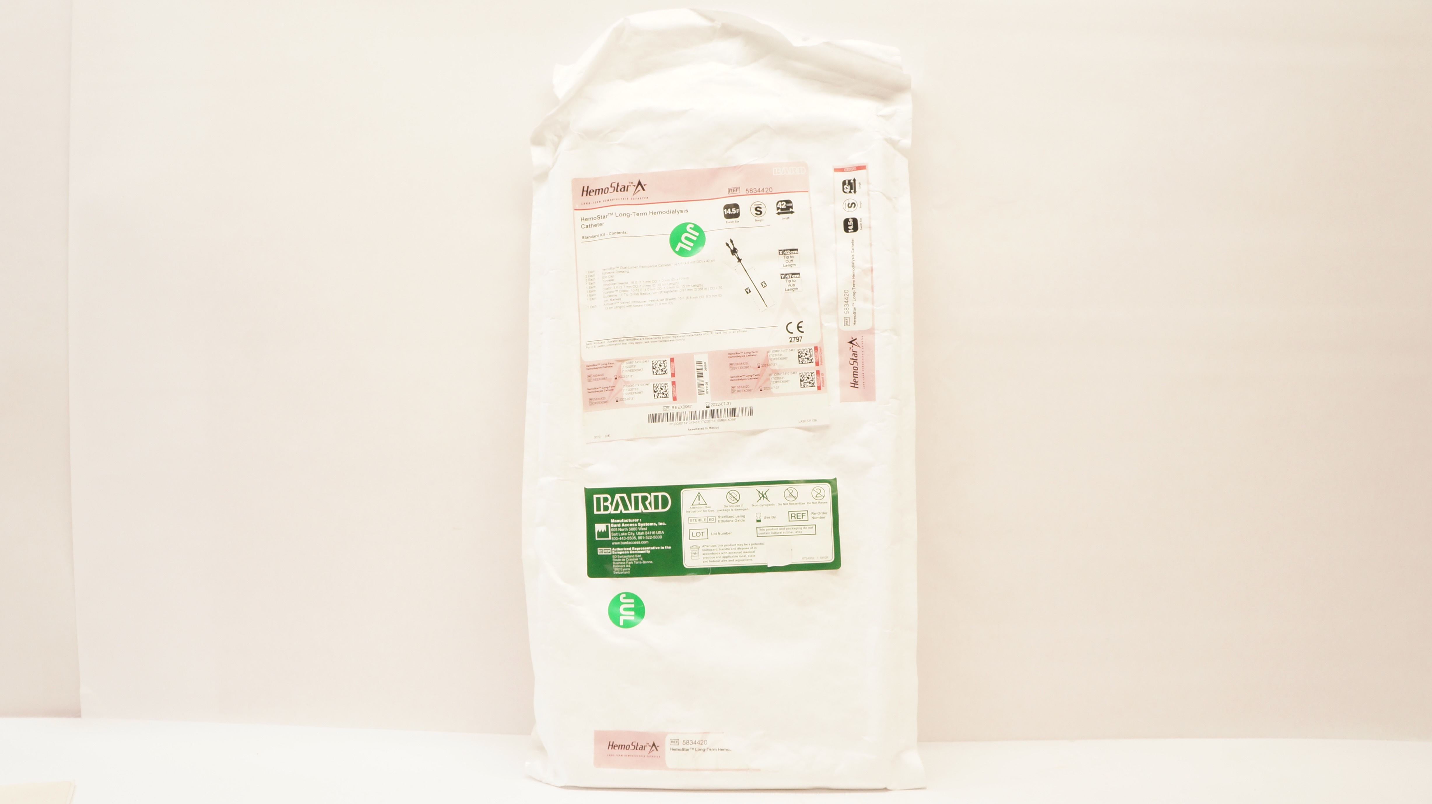 Bard 5834420 HemoStar Long-Term Hemodialysis Cath. Straight 14.5F x 42cm (x)