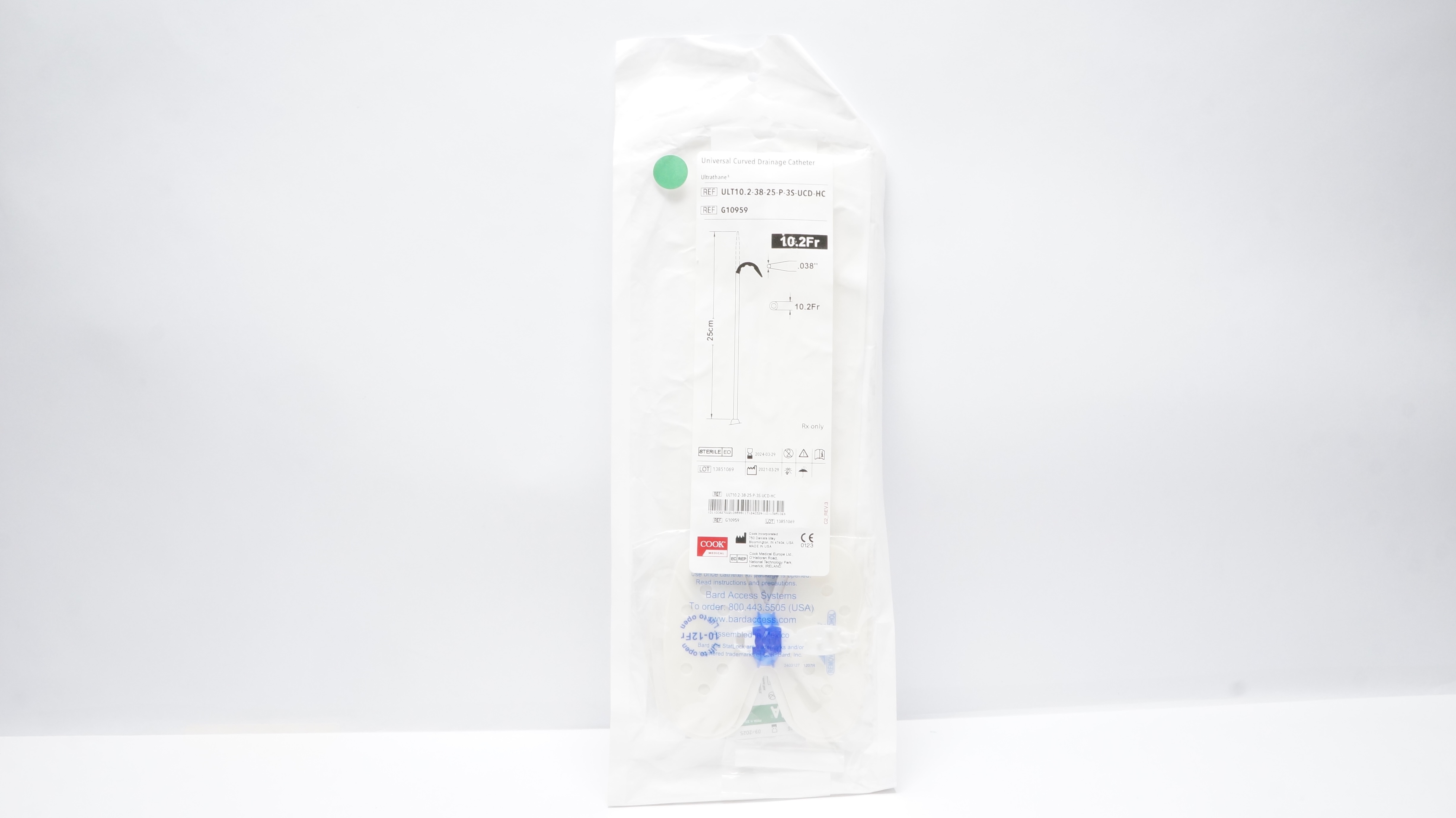 Cook Medical G10959 Universal Curved Drainage Cath.10.2Frx25cmx038In x10.2Fr (x)