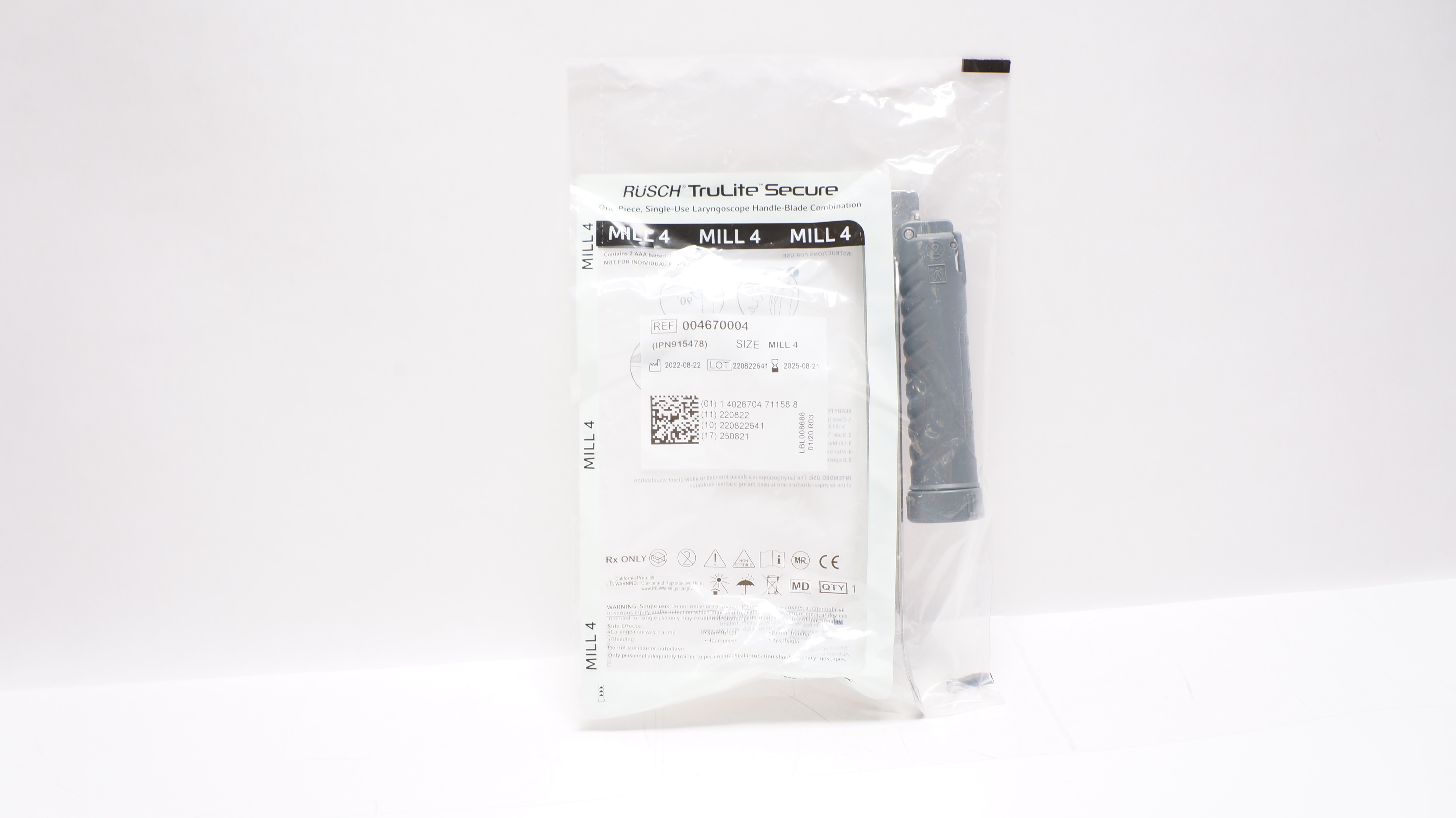Teleflex 004670004 Rusch TruLite Laryngoscope Handle-Blade Combination Mill 4
