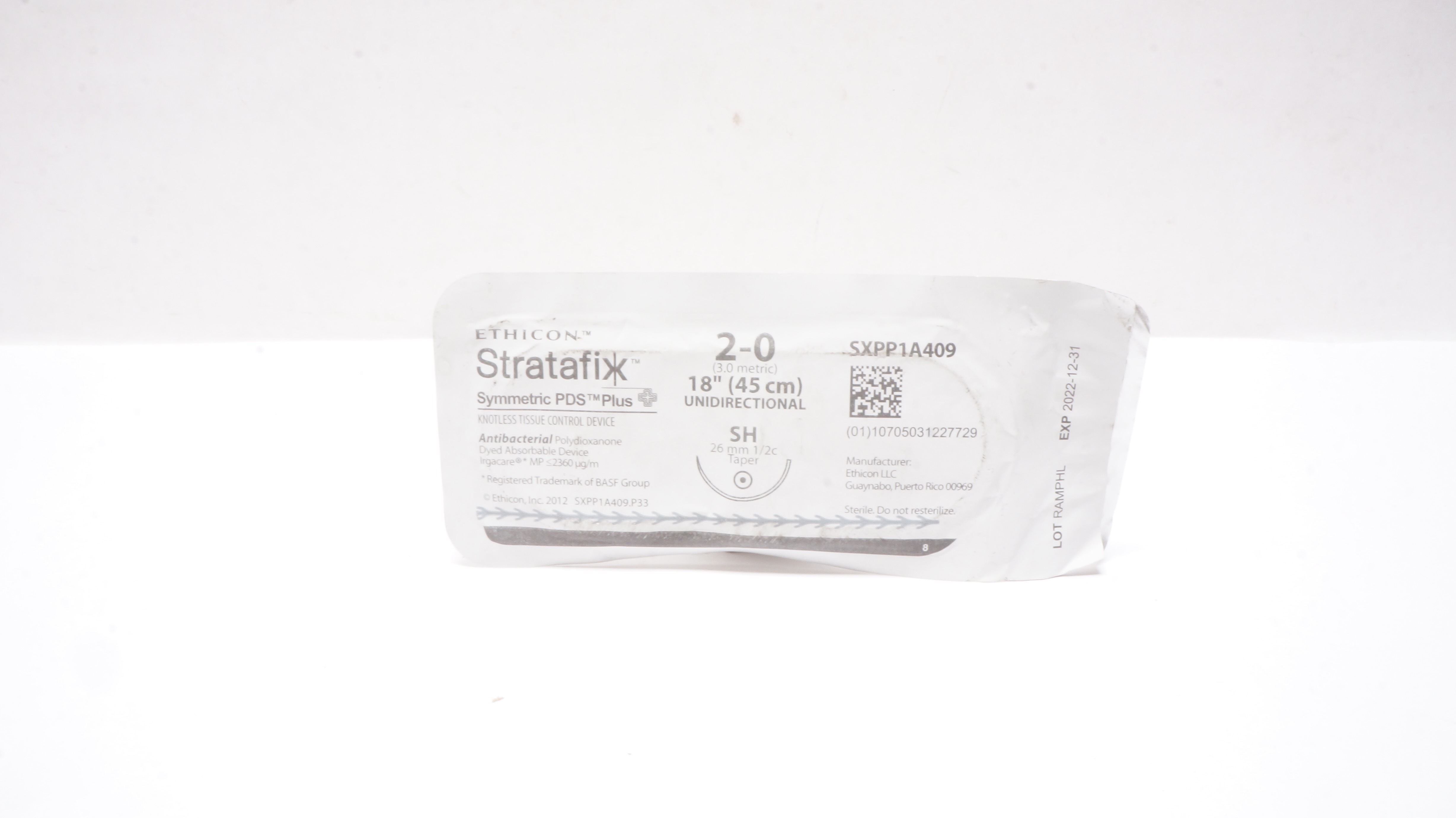 Ethicon SXPP1A409 STRATAFIX Symmetric PDS Plus 2-0 SH, 26mm 1/2c Taper 18in (x)