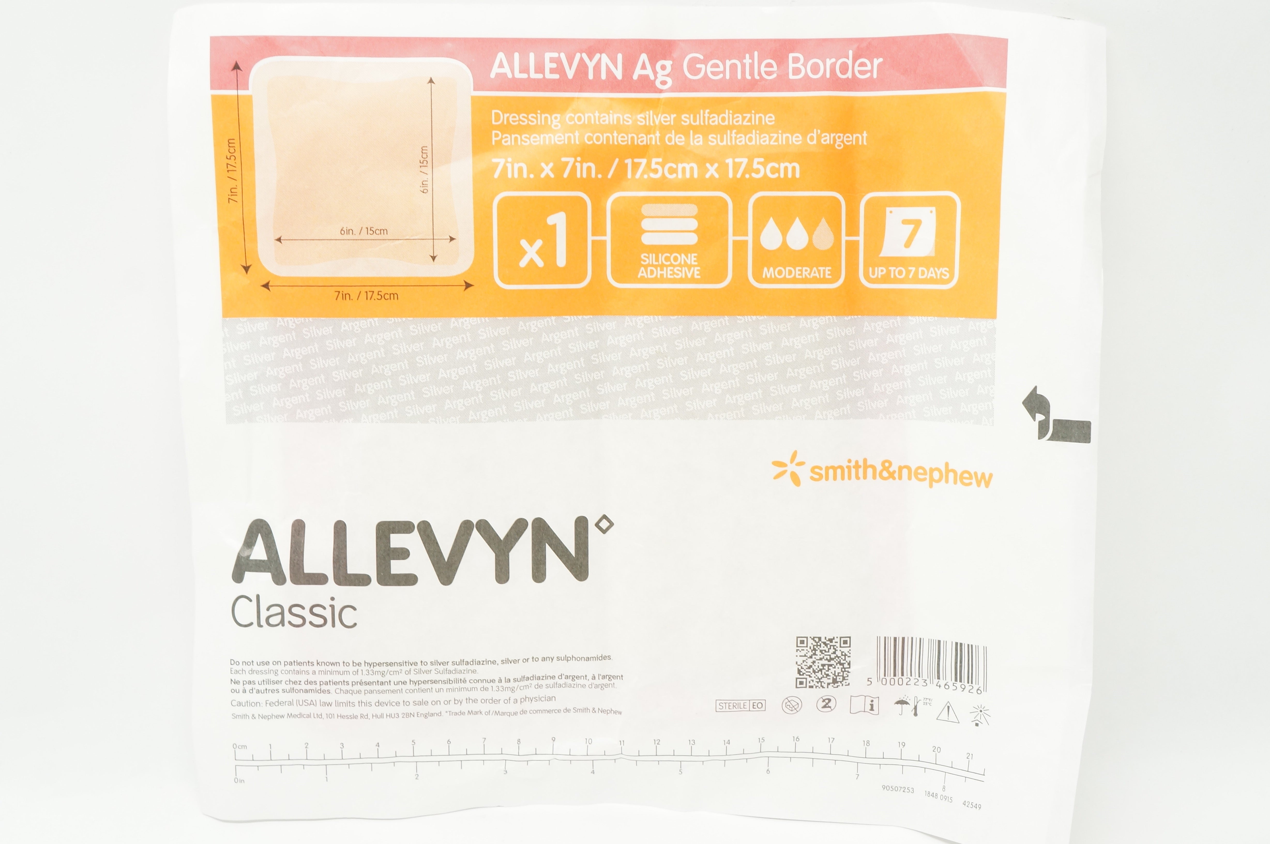 Smith&Nephew 66800454 Allevyn Classic Gentle Border Dressing 7inch x 7inch