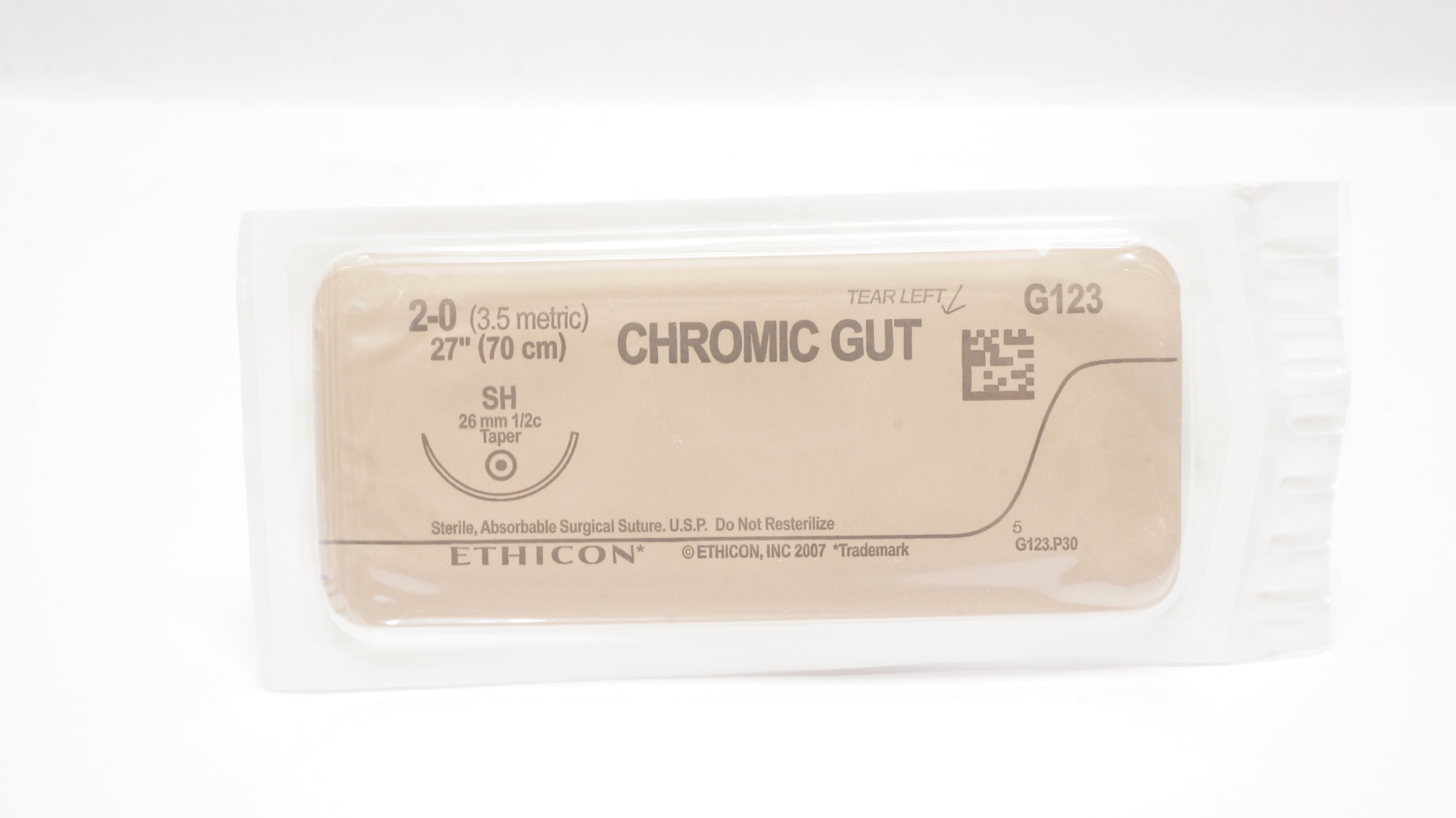 Ethicon G123 2-0 Chromic Gut Surgical Stre SH 26mm 1/2c Taper, 27inch (x)