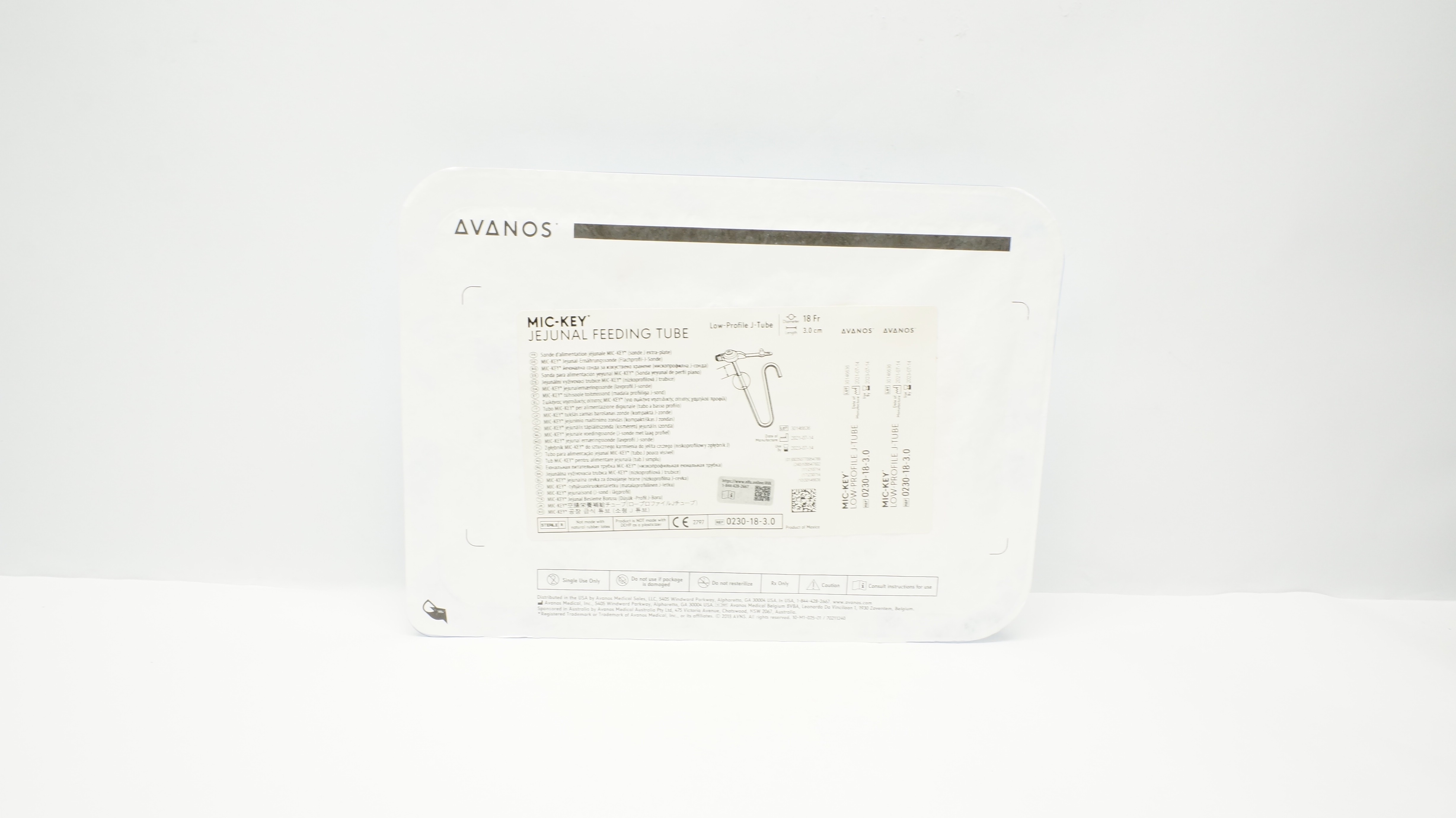 Avanos 0230-18-3.0 Mic-Key Jejunal Feeding Tube 18Fr  x 3.0cm(x)