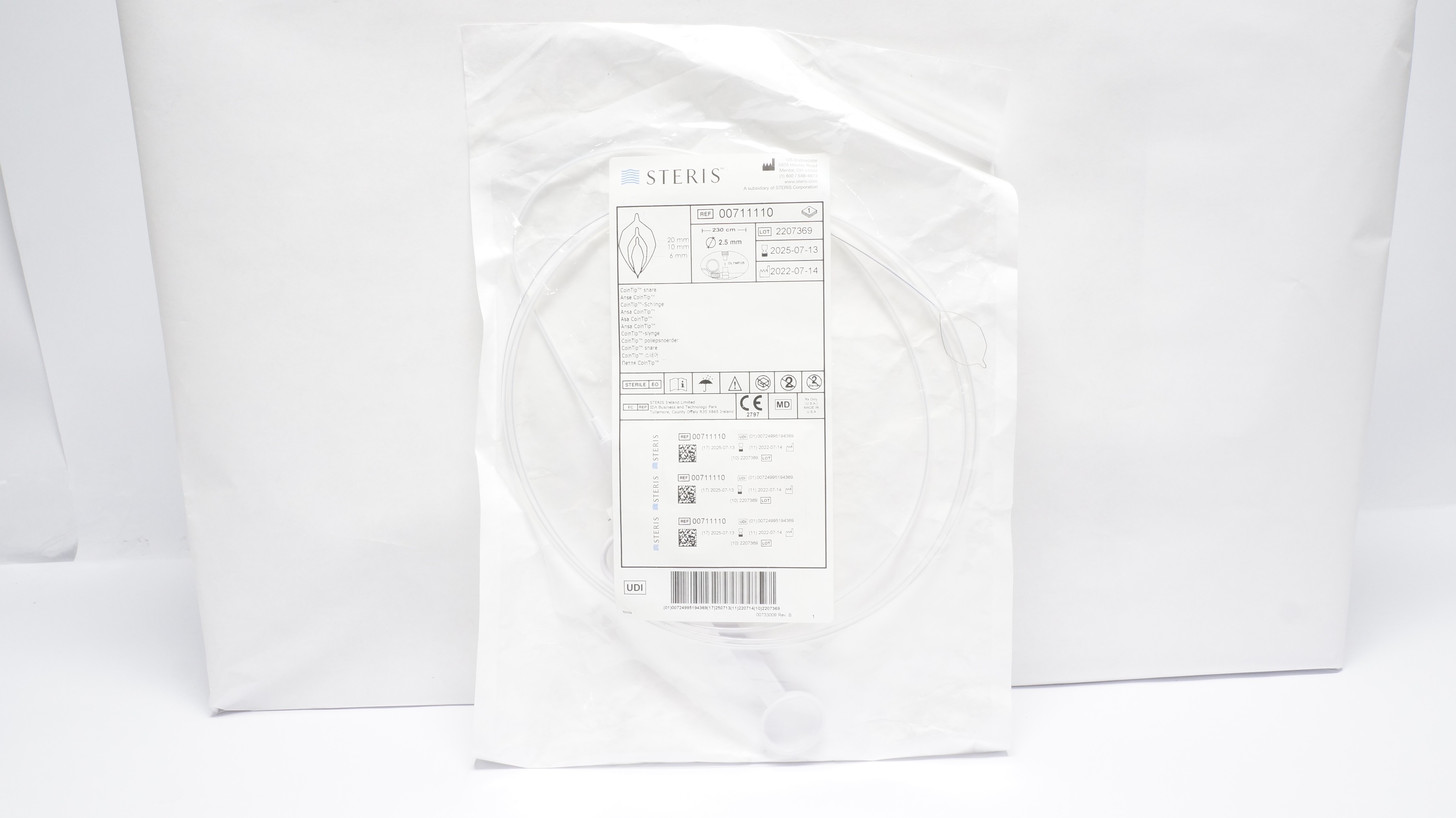 Steris 00711110 Coin Tip Snare 230cm x 2.5mm, 20mm x 10mm x 6mm  (x)