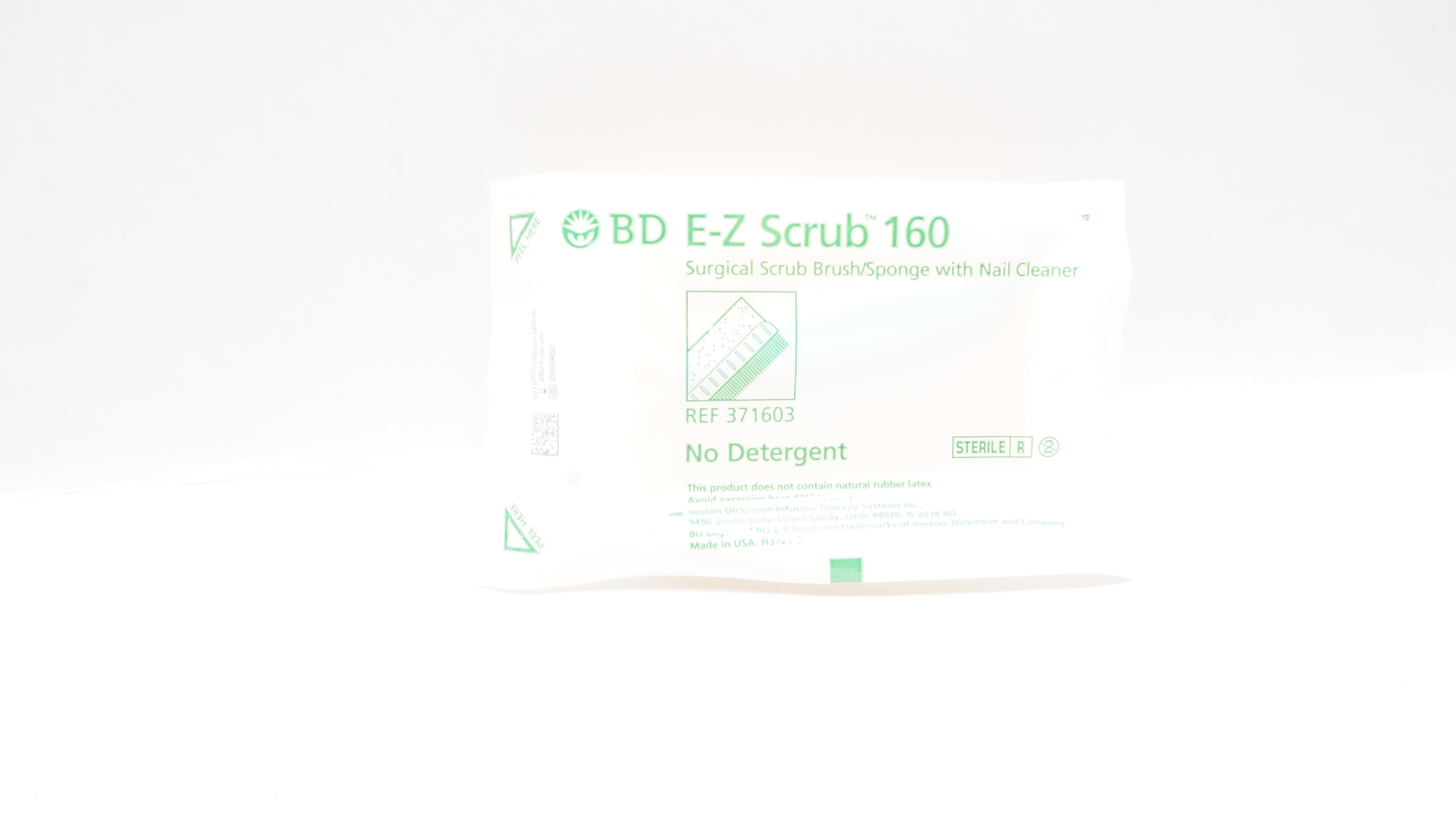 BD 371603 E-Z Scrub 160 Surgical Scrub Brush/Sponge w/Nail Cleaner