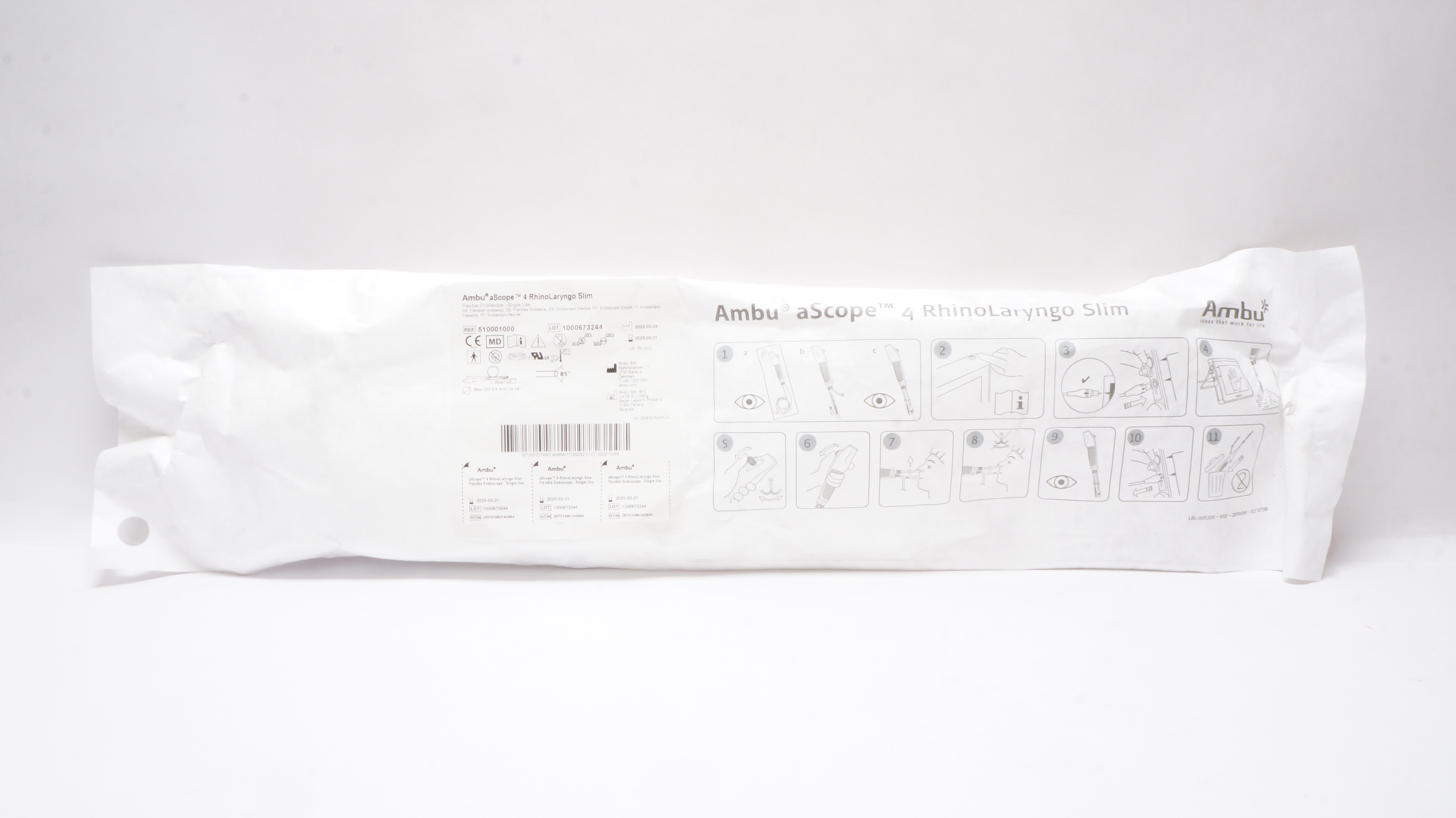 Ambu 510001000 aScope 4 RhinoLaryngo Slim Flexible Videoscope