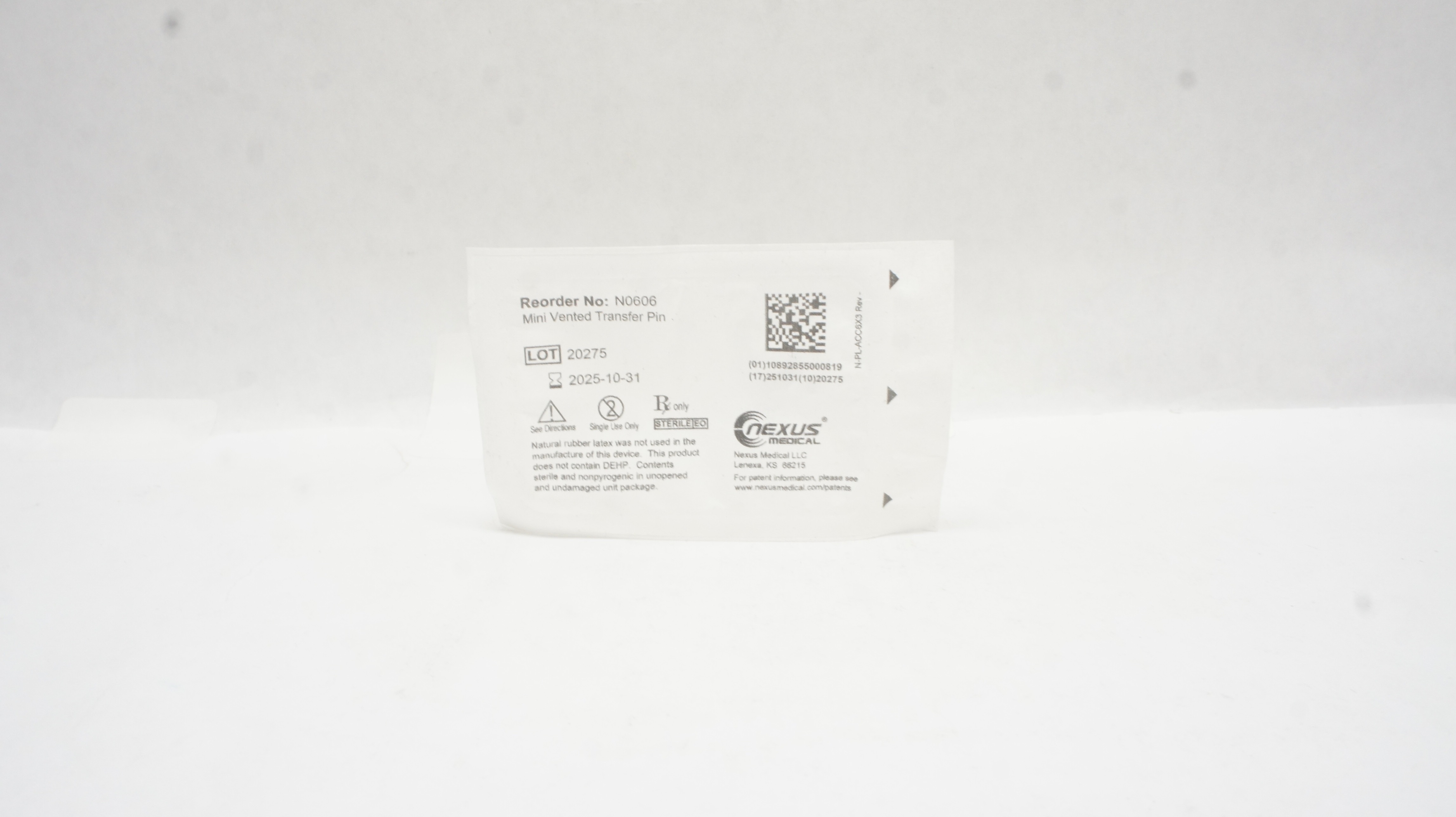 Nexus N0606 Mini Vented Transfer Pin