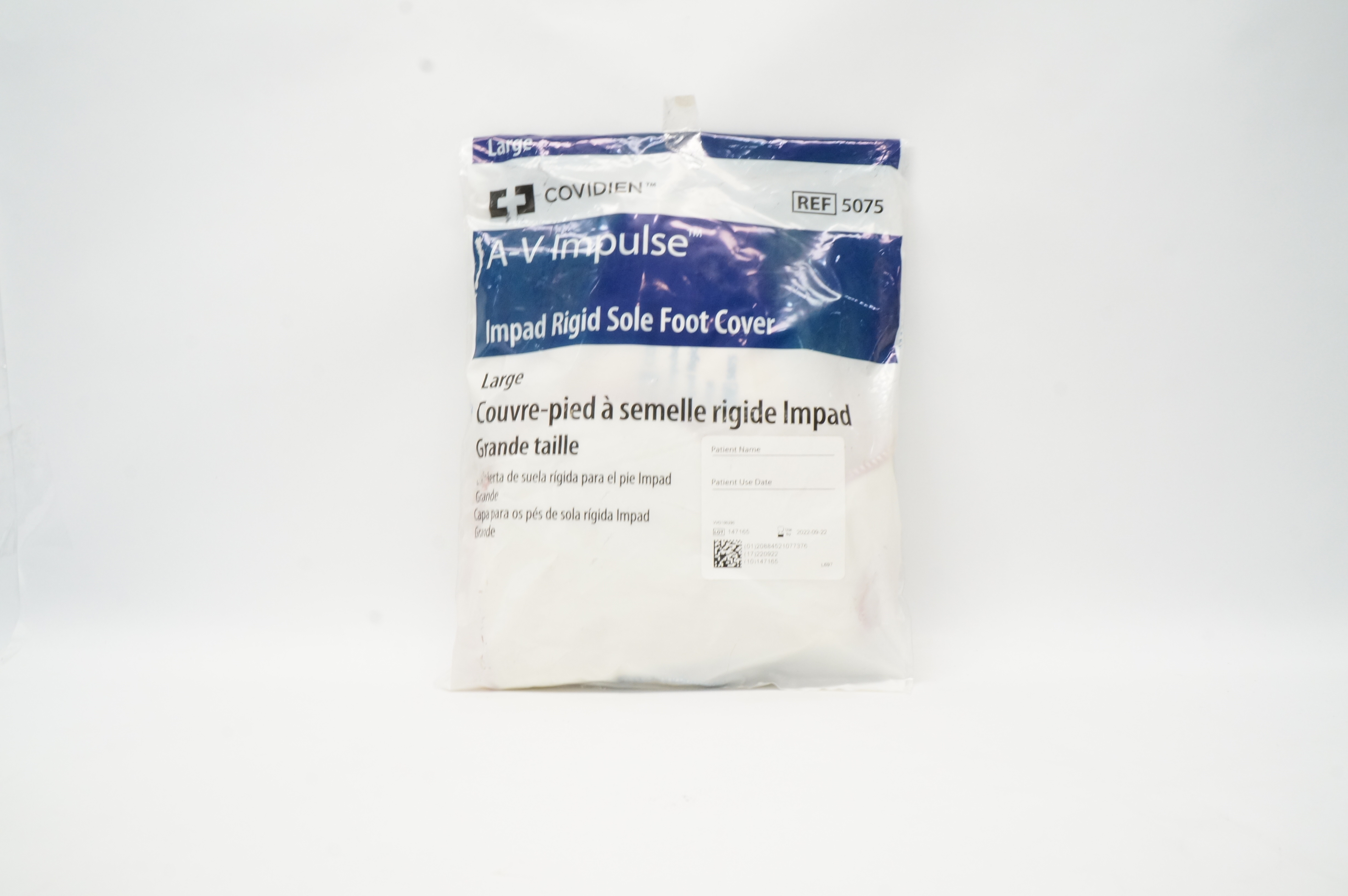 Covidien 5075 A-V Impulse Impad Rigid Sole Foot Cover Large
