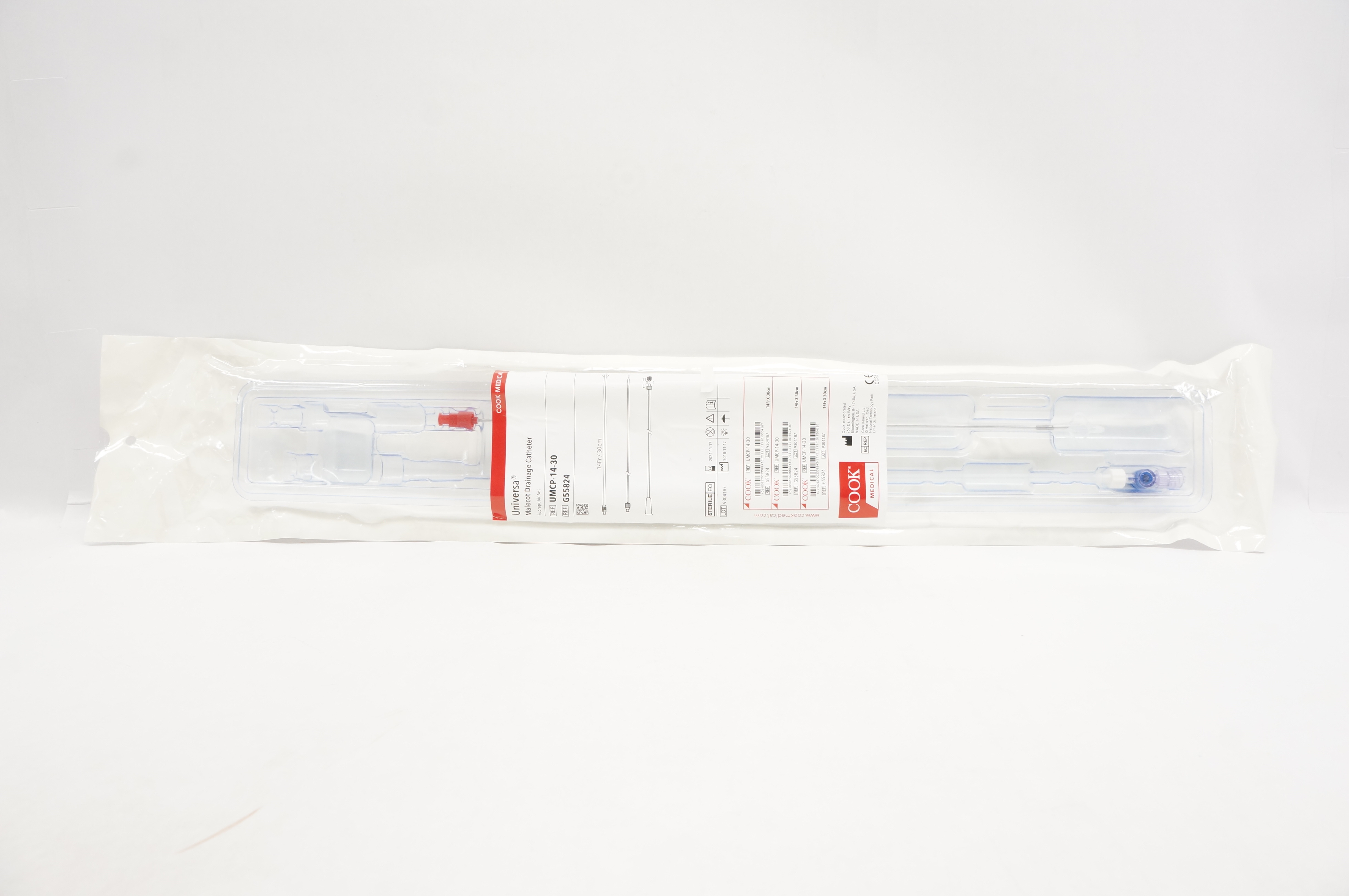 Cook G55824 Universa Malecot Drainage Cath. Suprapubic Set 14Fr x 30cm (x)