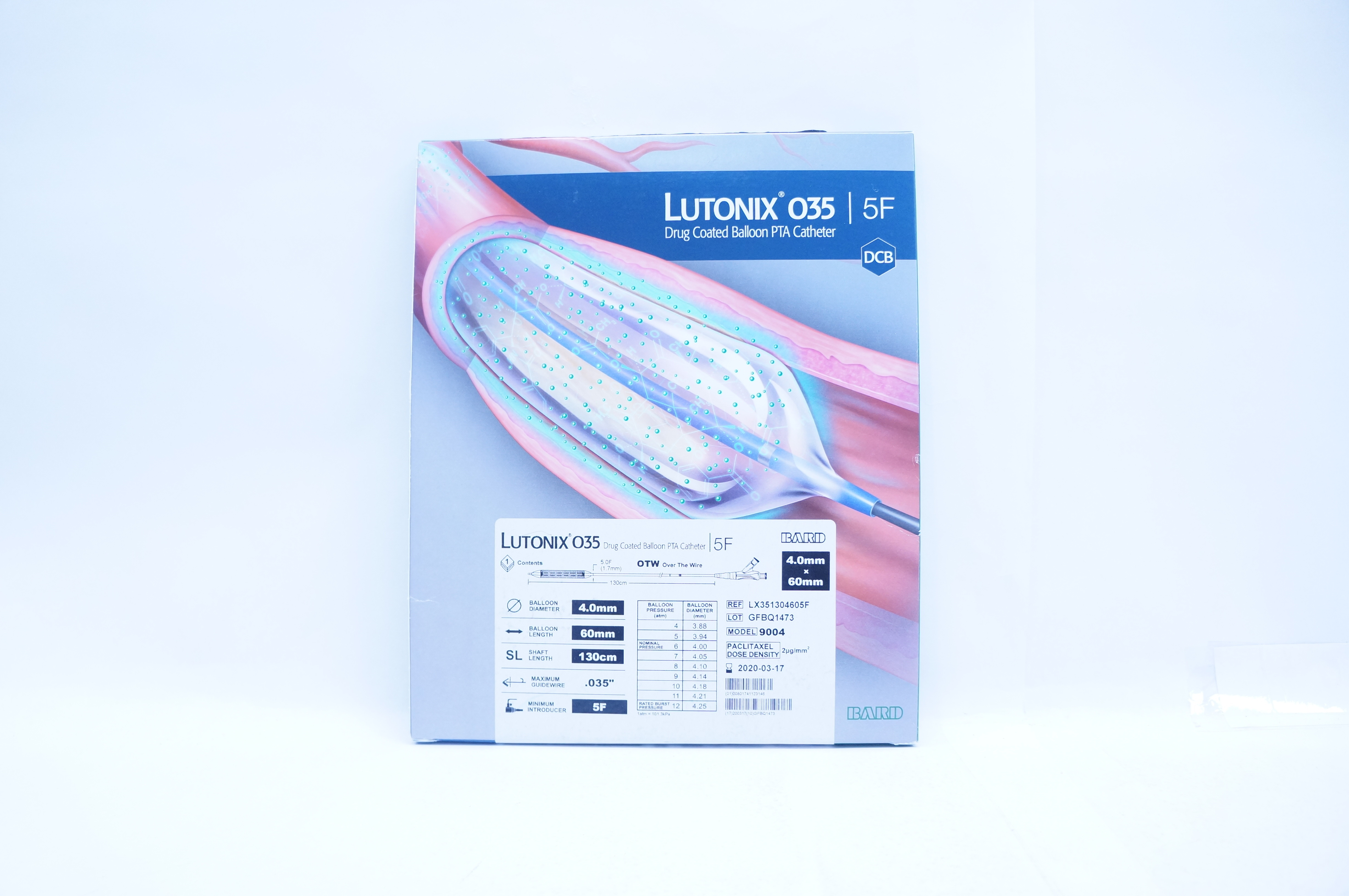 Bard LX351304605F Lutonix 035 OTW Drug Coated Balloon PTA Cath. 5F (x)