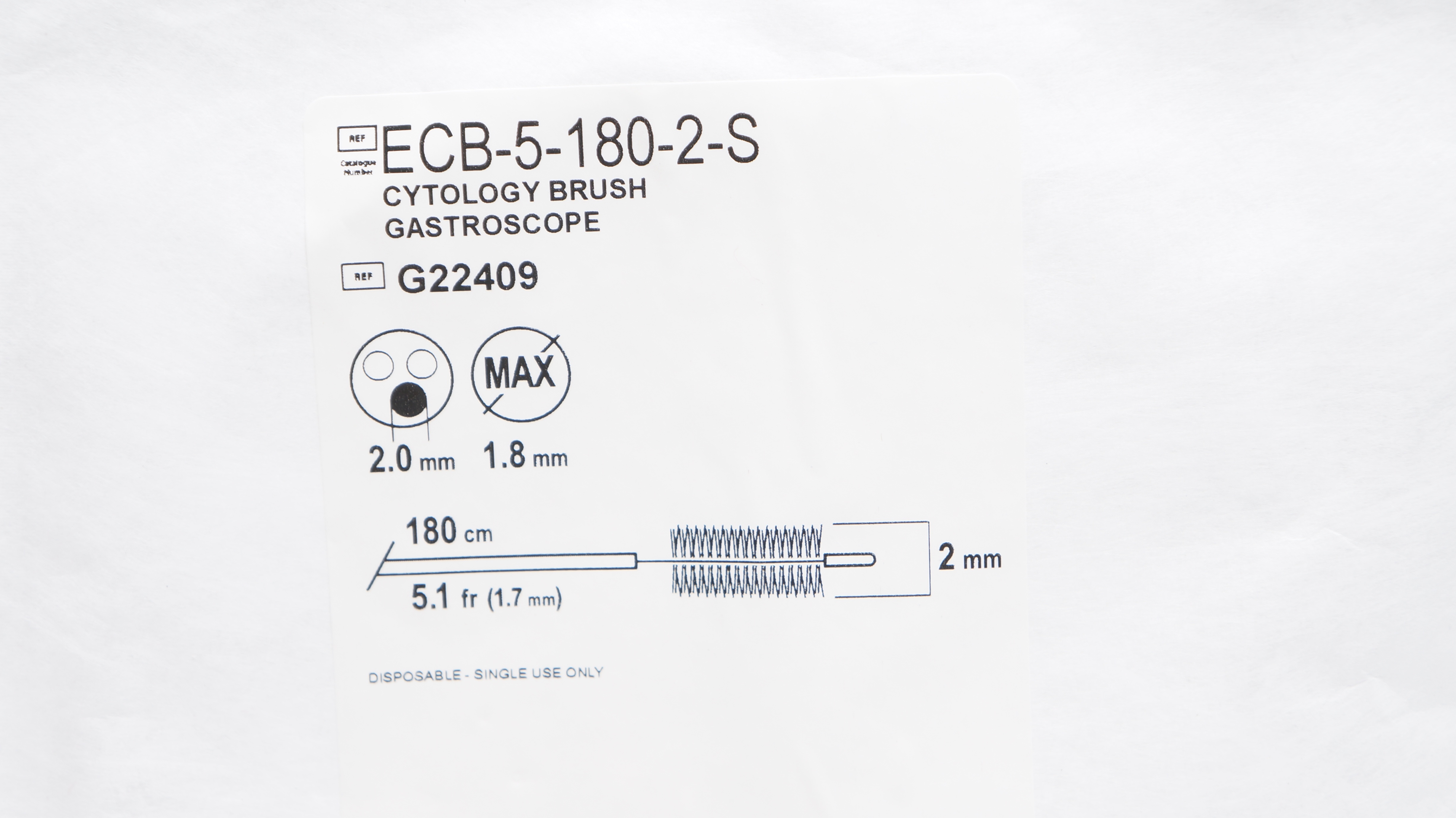 Cook Medical G22409 Cytology Brush Gastroscope 5.1Fr x 180cm (x)