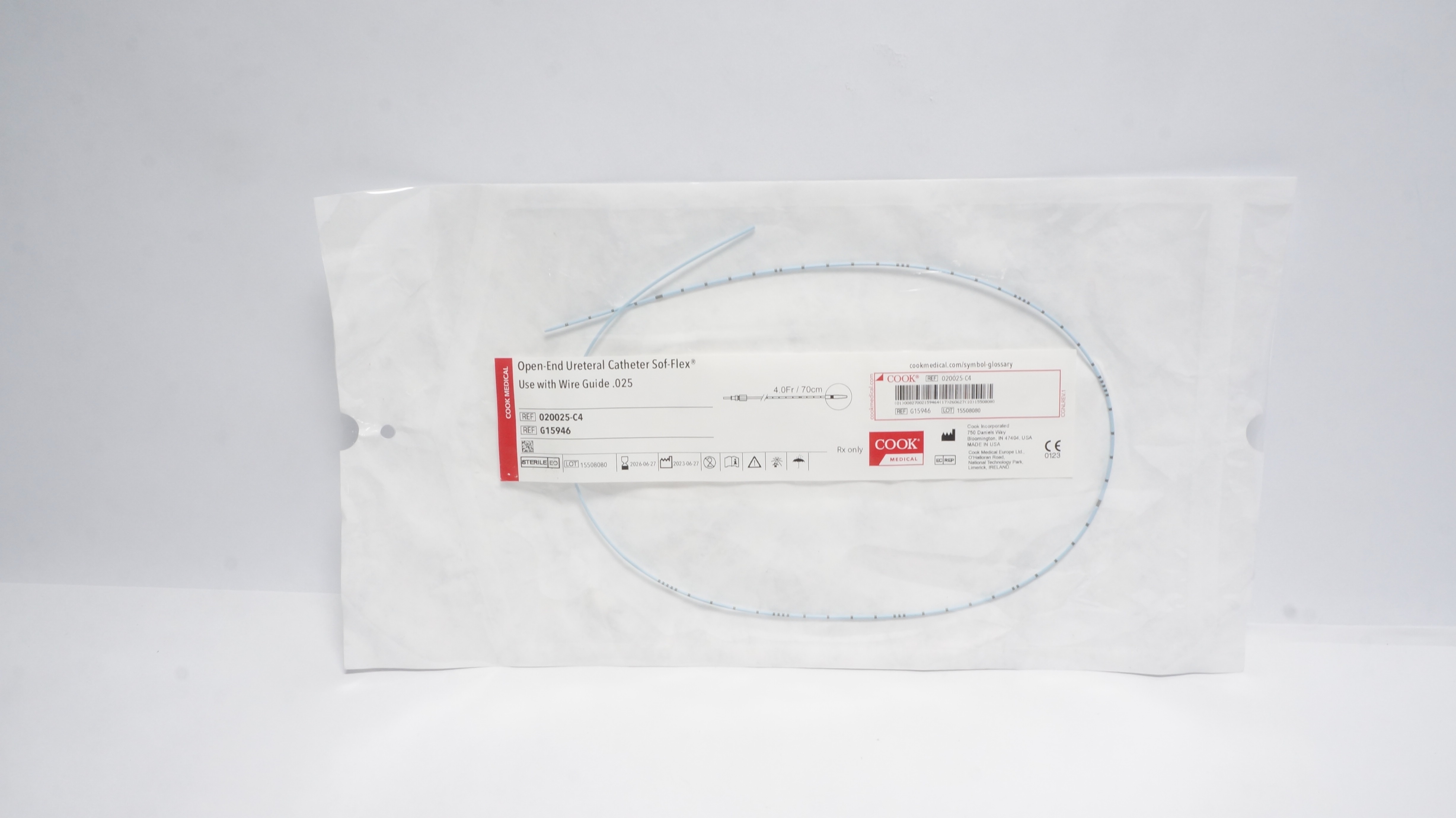 Cook Medical G15946 Open-End Ureteral Cath. Sof-Flex Use W/Wire Guide 0.025 (x)