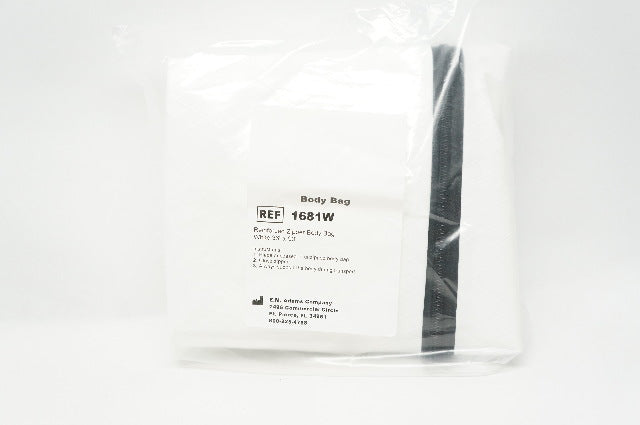 E. M. Adams 1681W Reinforced Zipper Body Bag White 36inch x 90inch