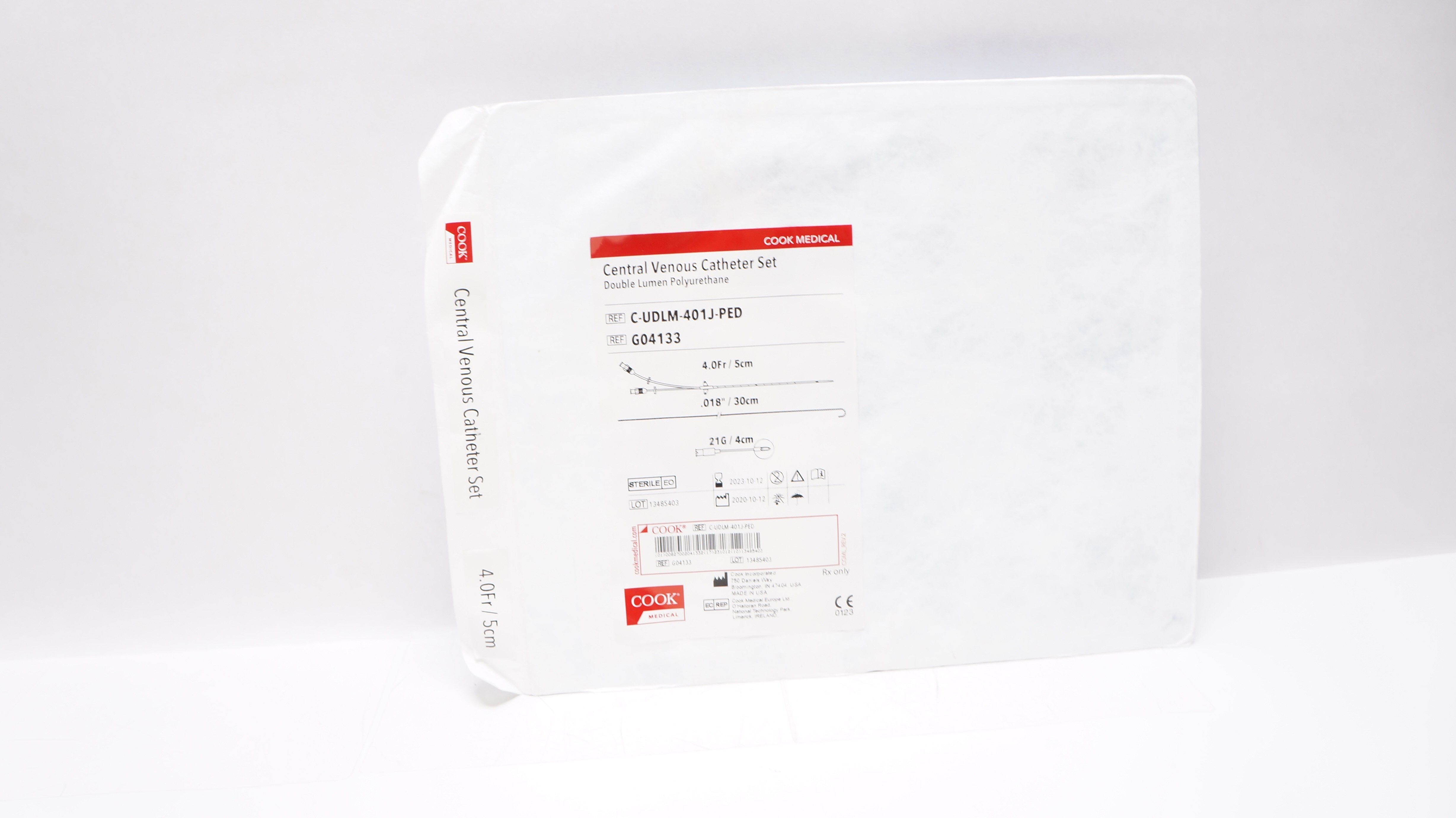 Cook Medical G04133 Central Venous Cath. Set 4.0Fr x .018 inch x 21G (x)