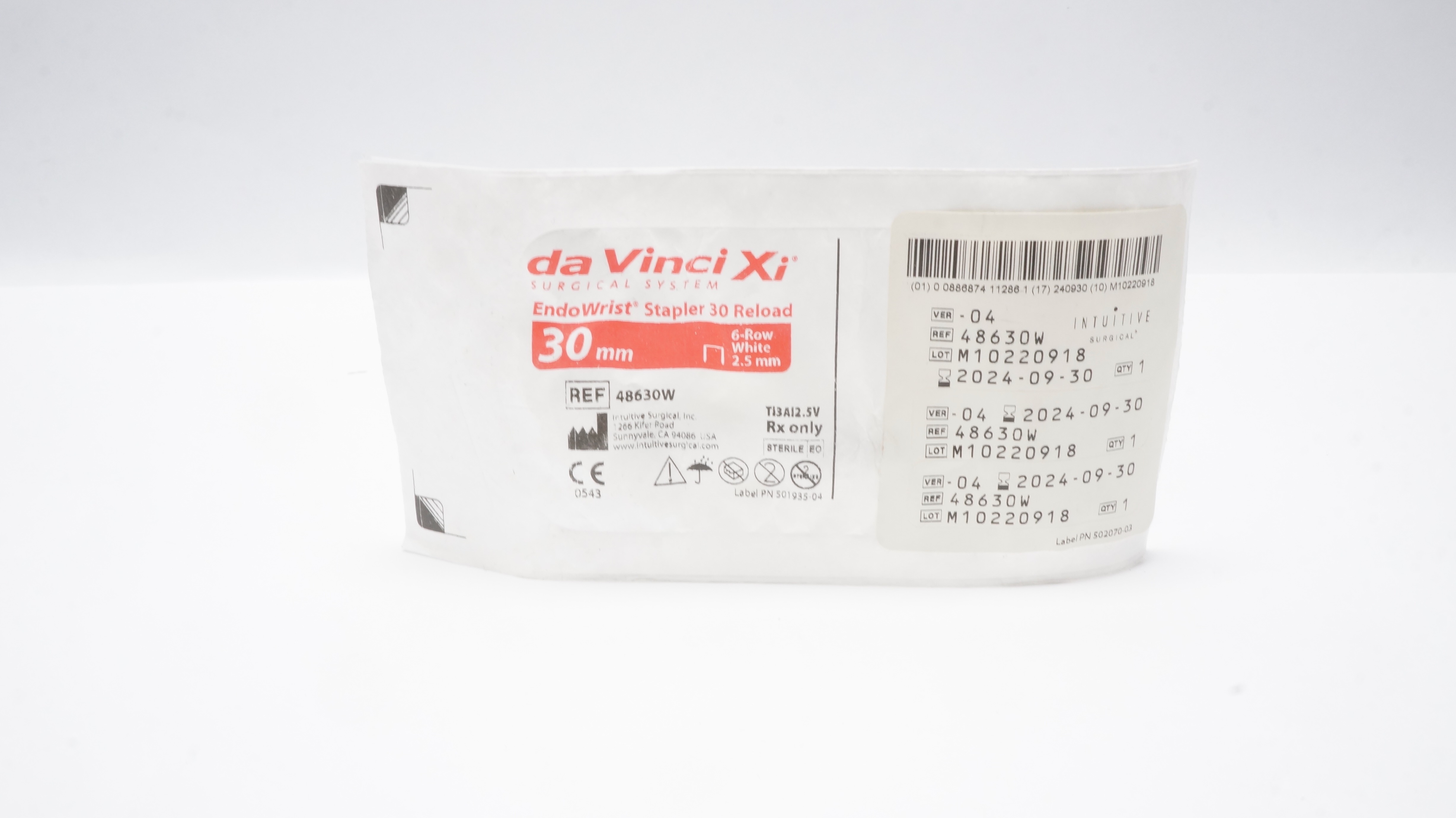 Intuitive Surgical 48630W Da VinciXi EndoWrist Stapler Reload 6Row 30 x 2.5mm(x)