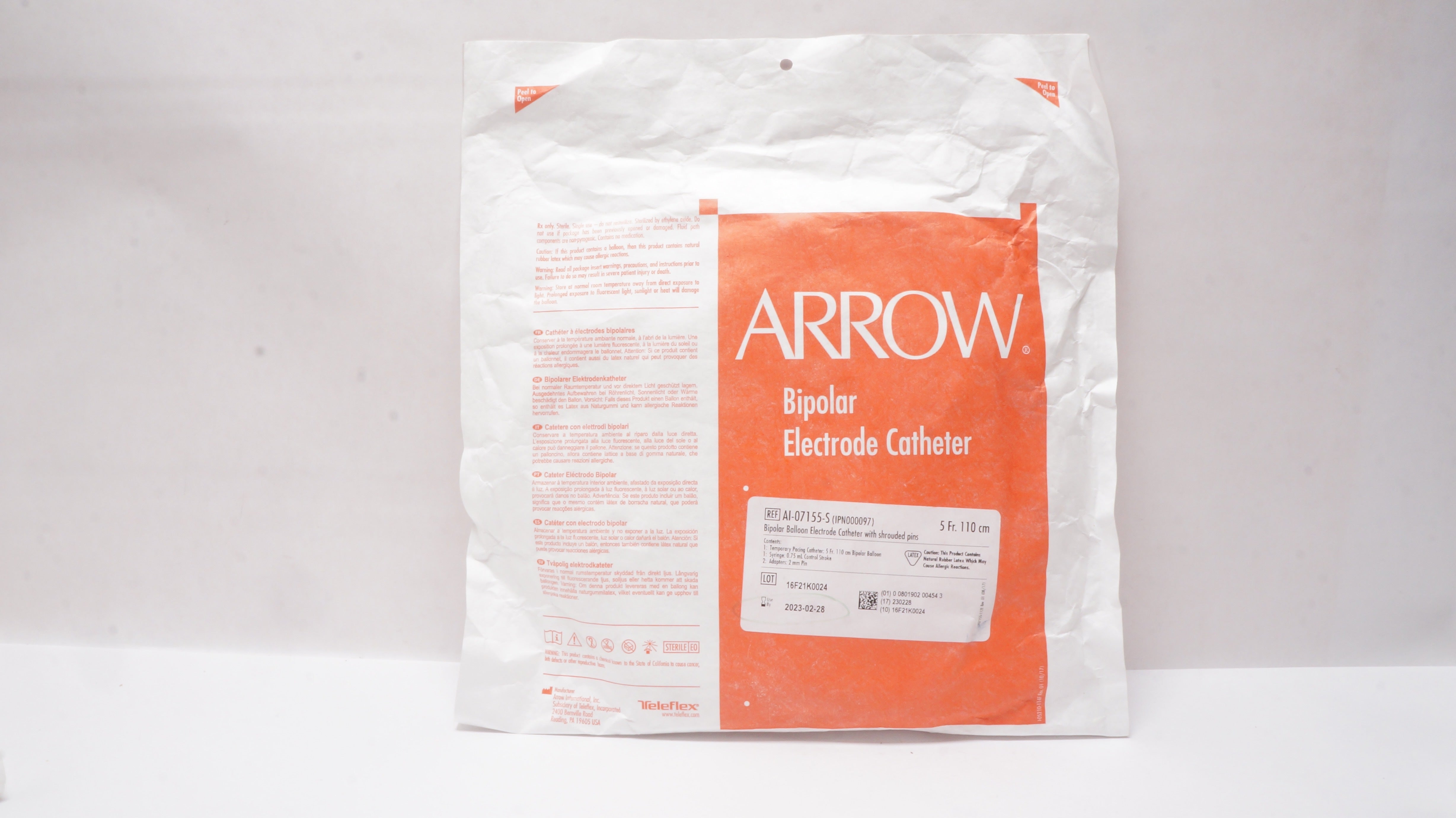 Arrow AI-07155-S Bipolar Electrode Cath. with Shrouded Pins 5 Fr x 110cm (x)