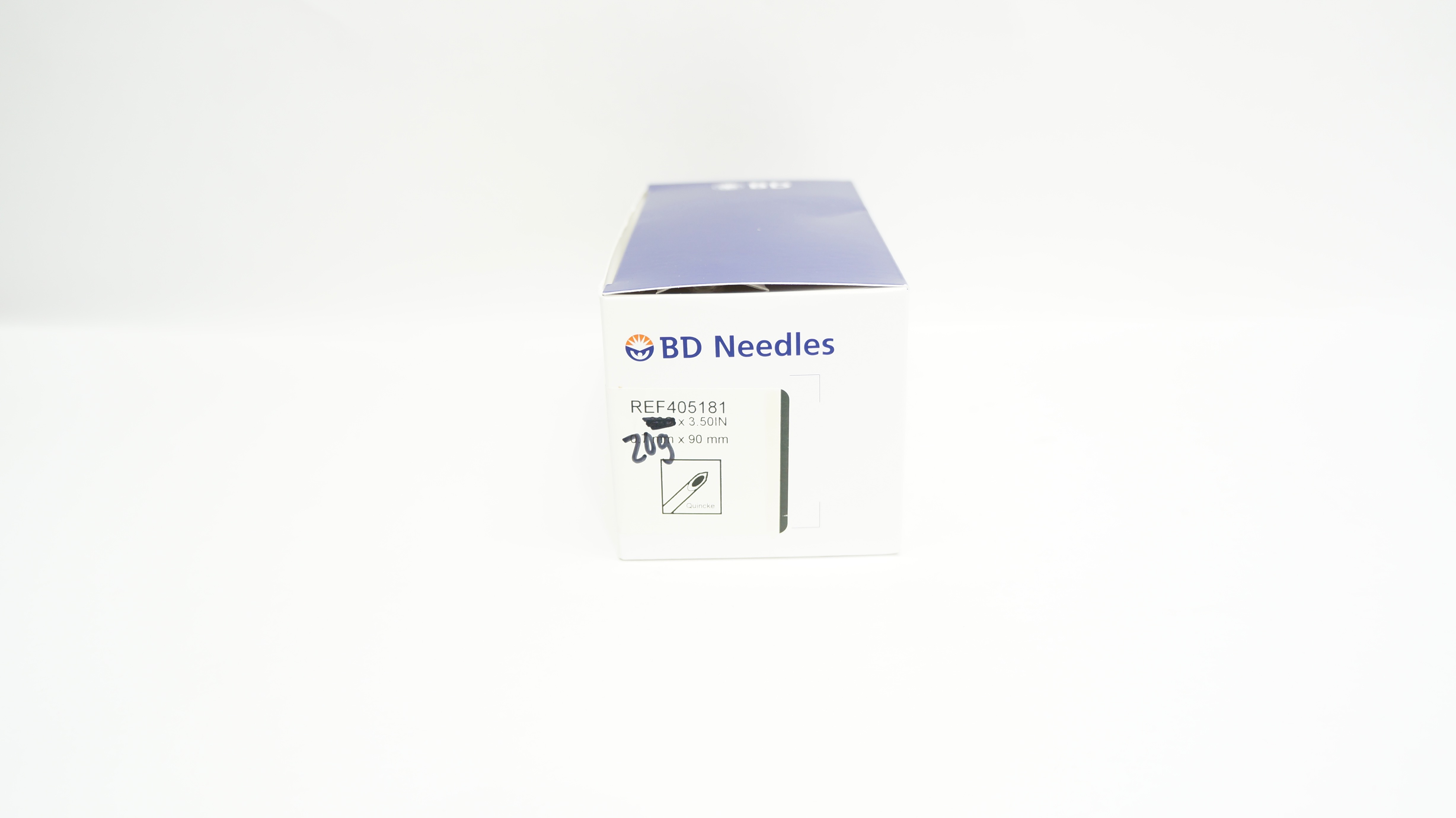 BD 405181 Becton Spinal Ndle Quincke Type Point 22G x 3.50inch - Box of 25