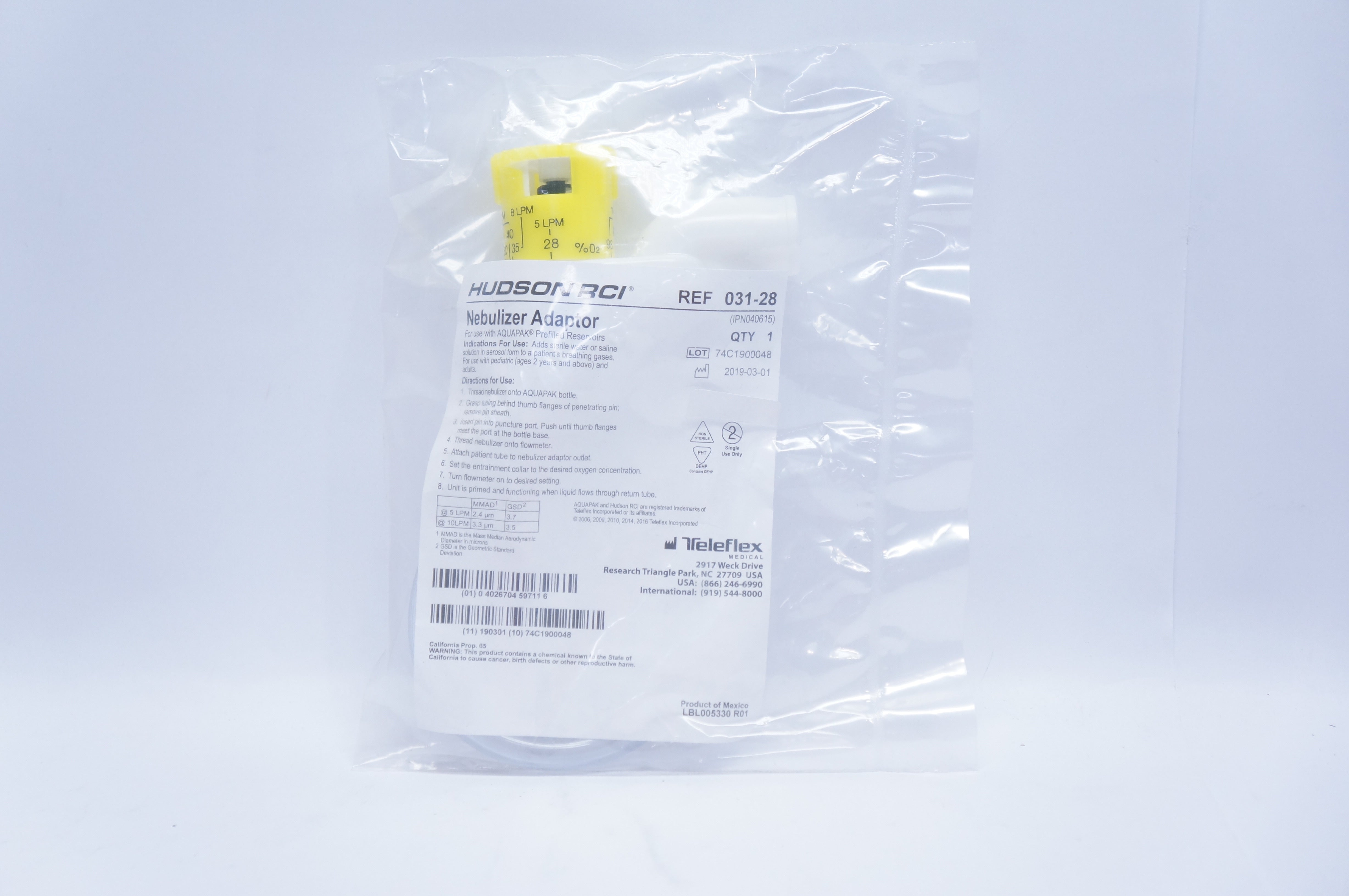 Teleflex 031-28 Hudson RCI Nebulizer Adaptor (x)